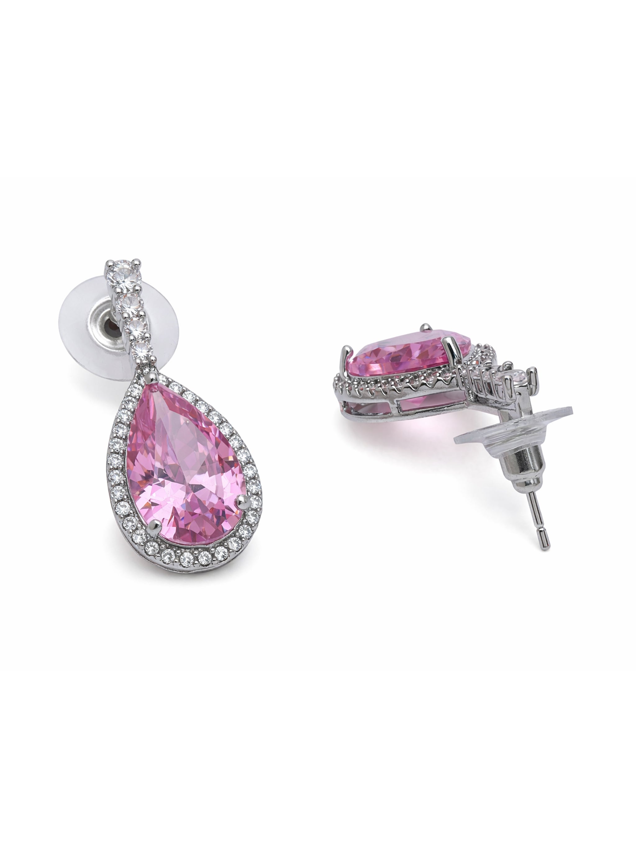 Halo Teardrop Sparkle Drop Earrings