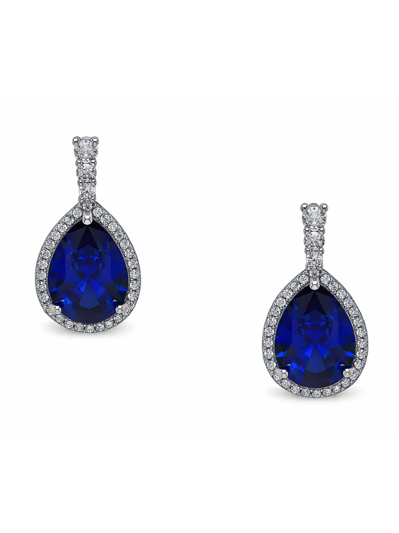 Halo Teardrop Sparkle Drop Earrings