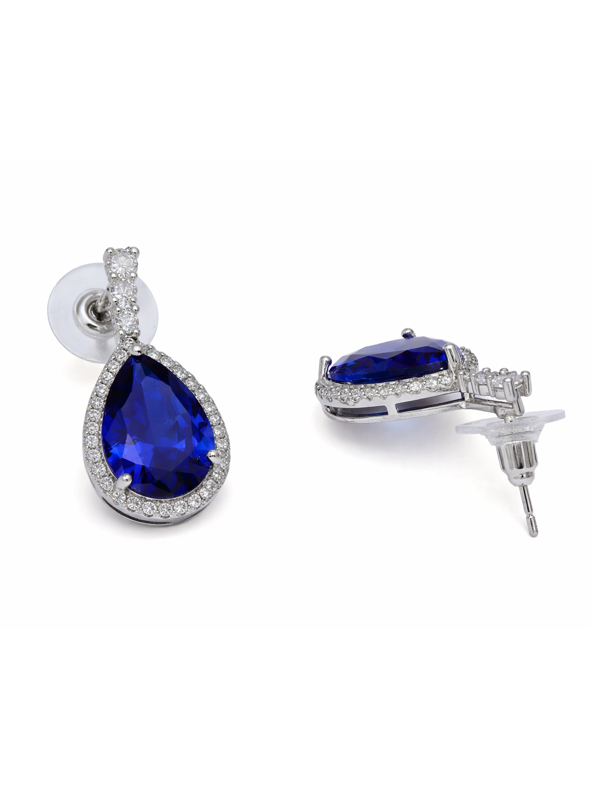 Halo Teardrop Sparkle Drop Earrings