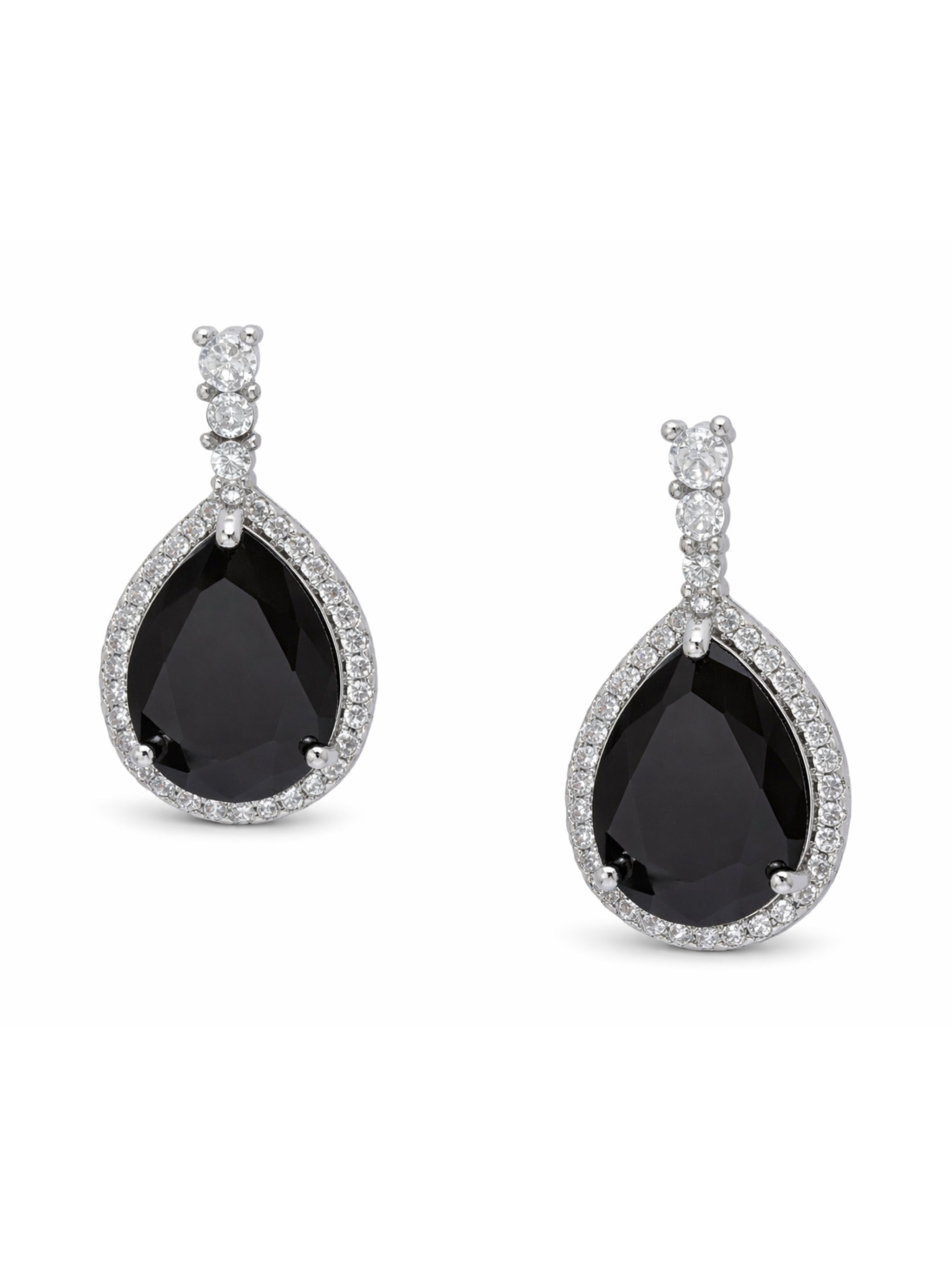 Halo Teardrop Sparkle Drop Earrings
