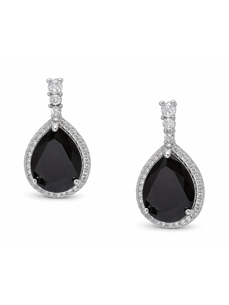 Halo Teardrop Sparkle Drop Earrings