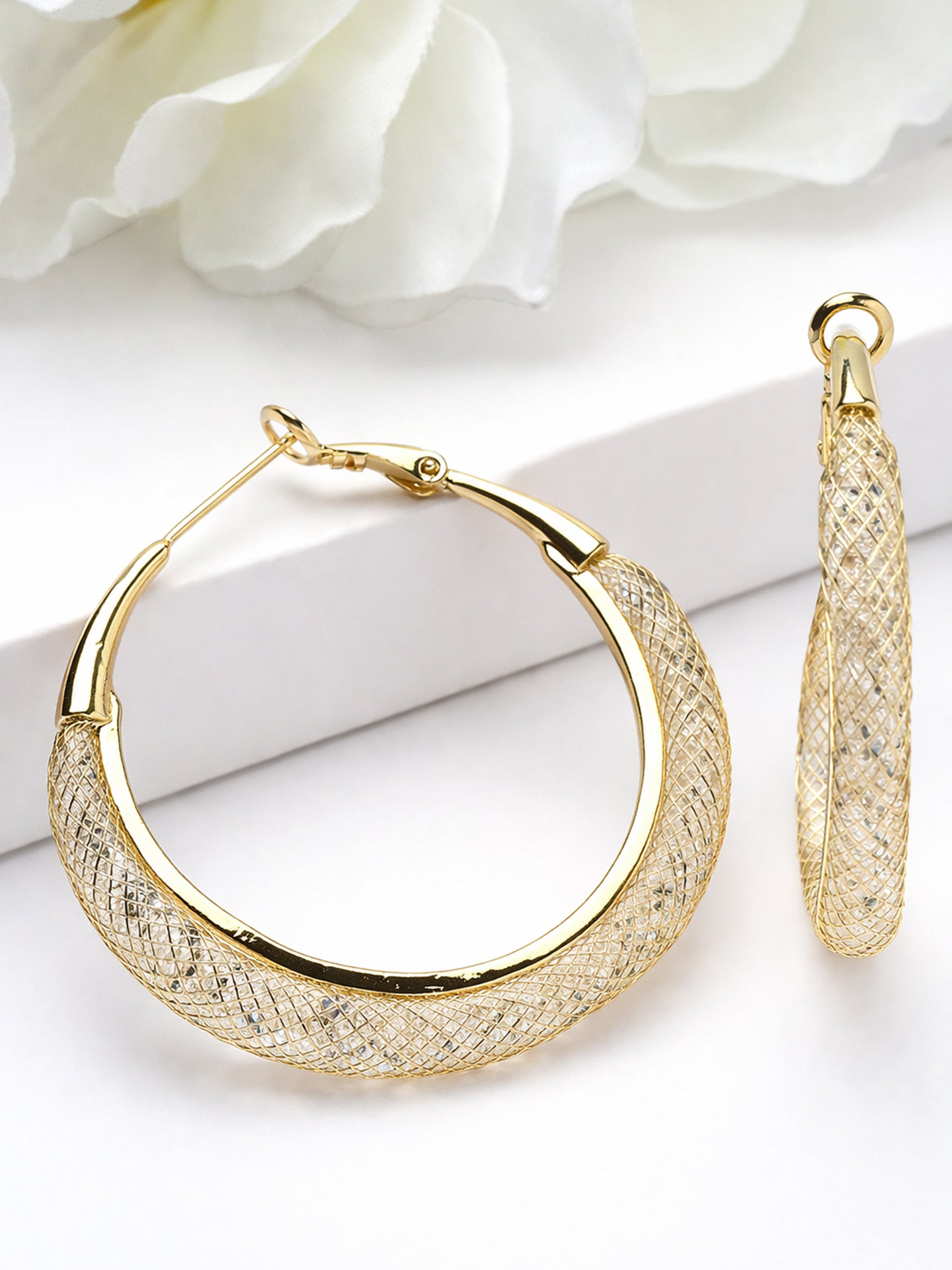 Textured Wide Hoop Earrings