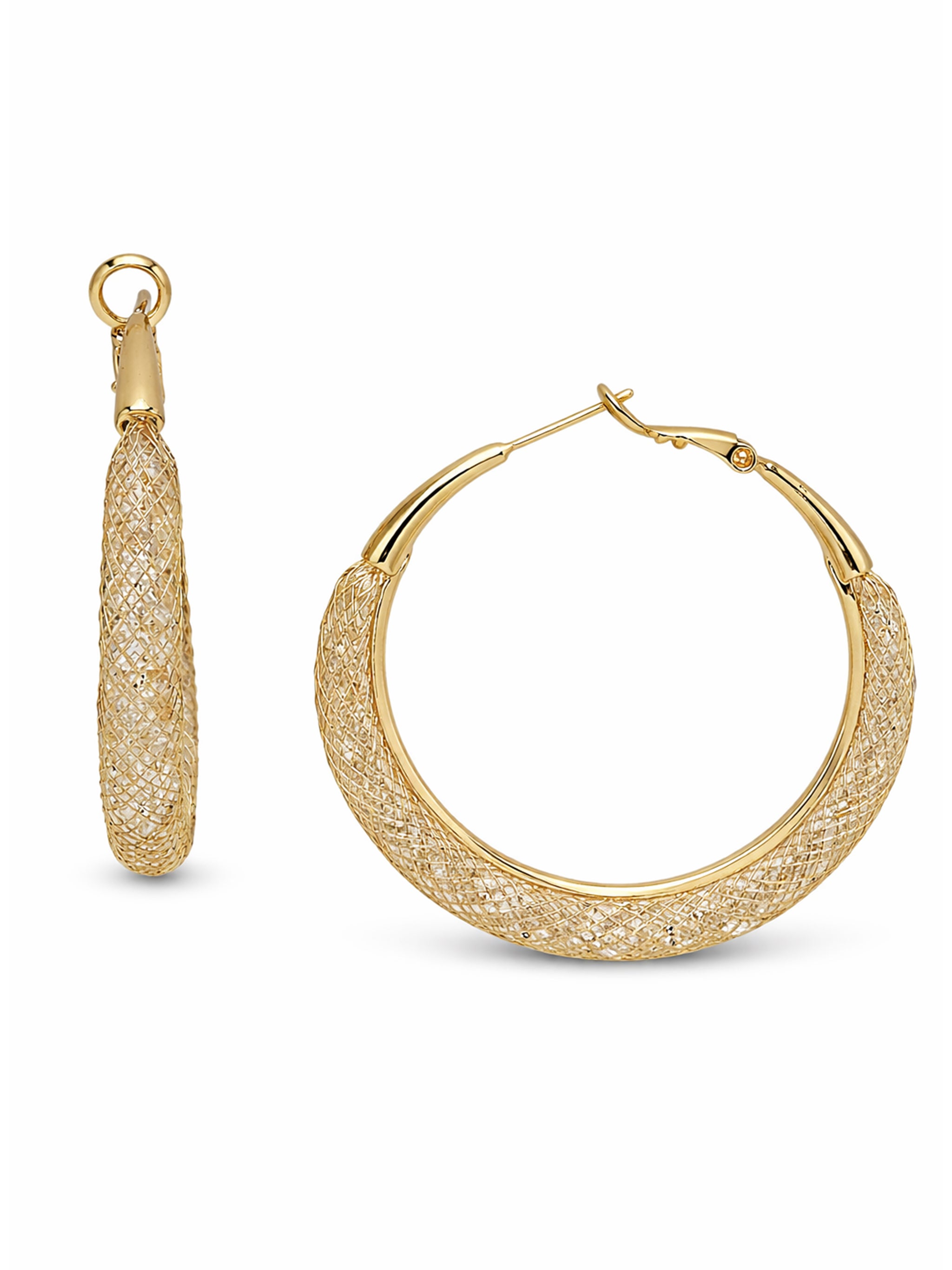 Textured Wide Hoop Earrings