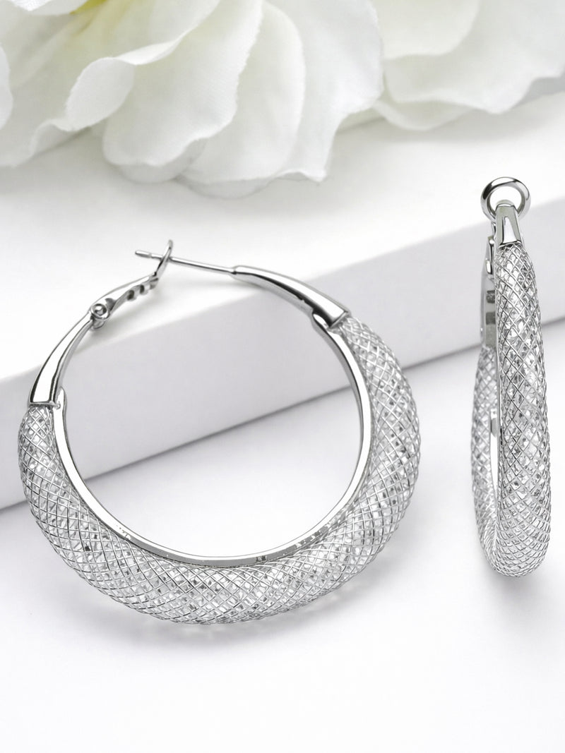 Textured Wide Hoop Earrings