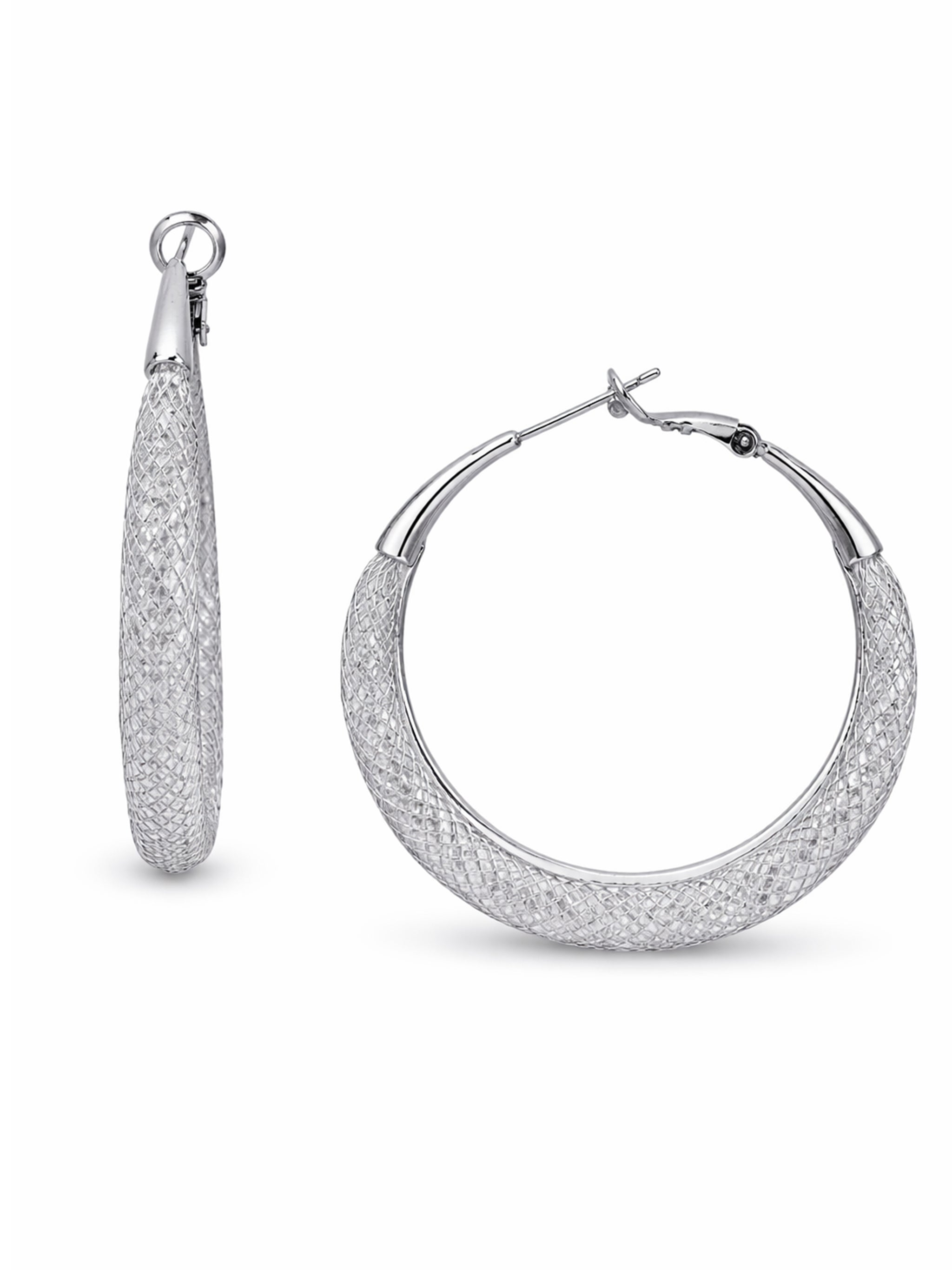 Textured Wide Hoop Earrings