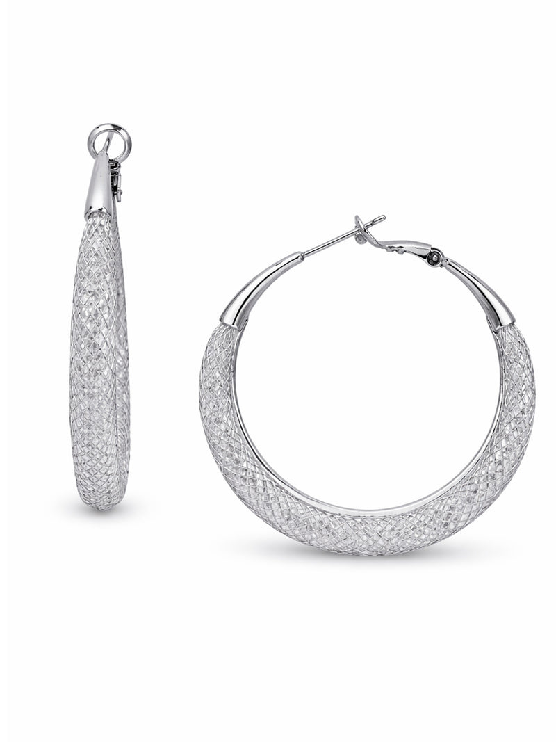 Textured Wide Hoop Earrings