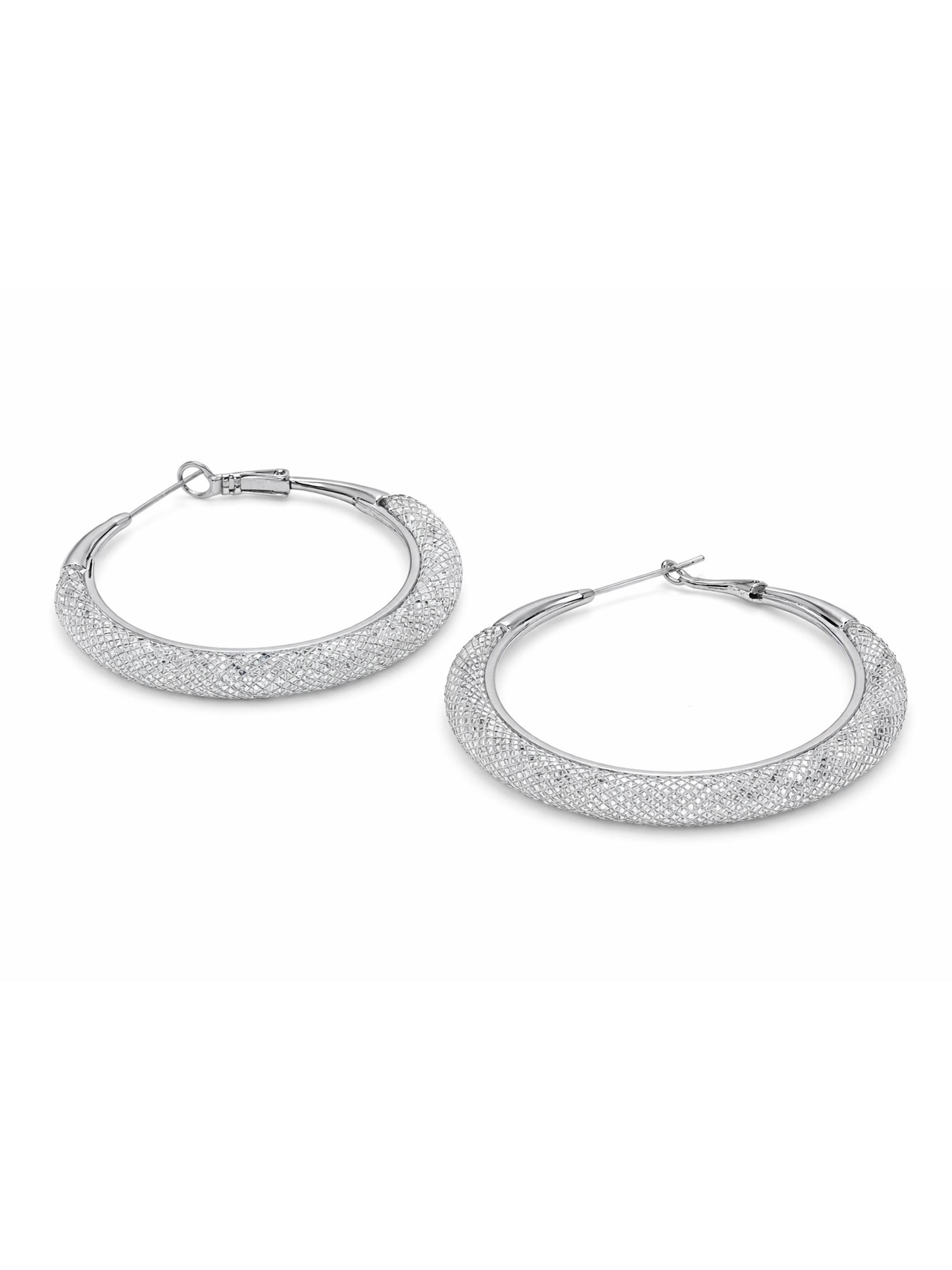 Textured Wide Hoop Earrings