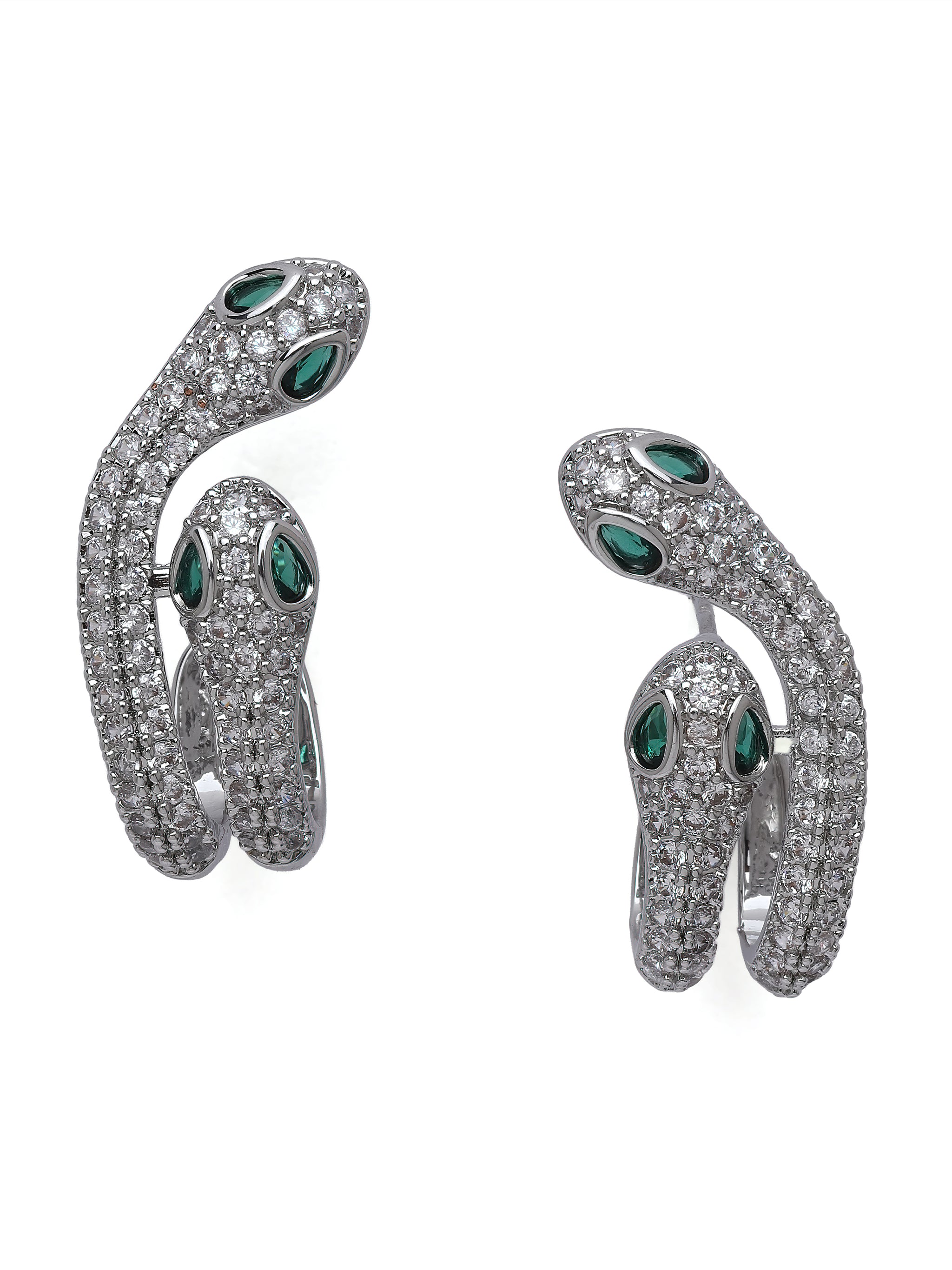 Pavé Serpent Hugger Stud Earrings