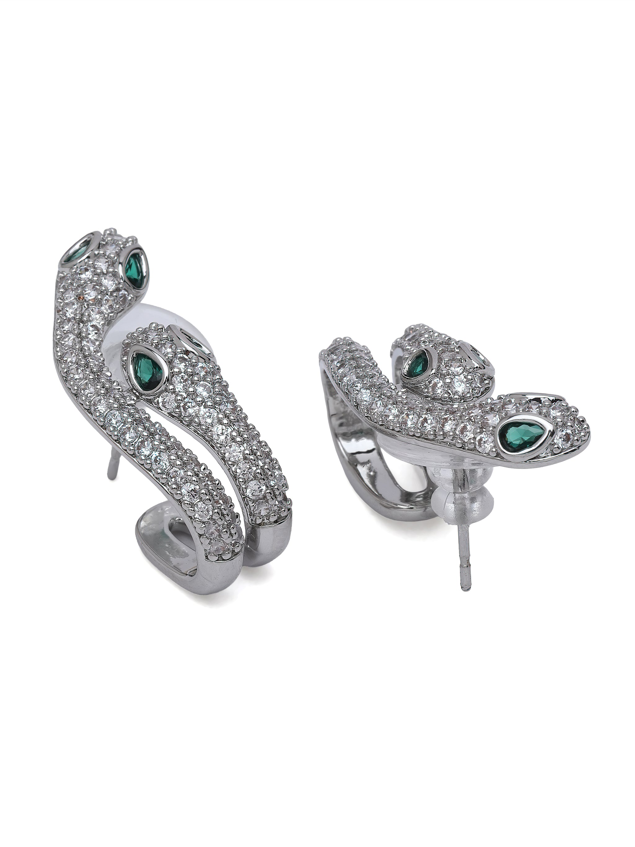 Pavé Serpent Hugger Stud Earrings