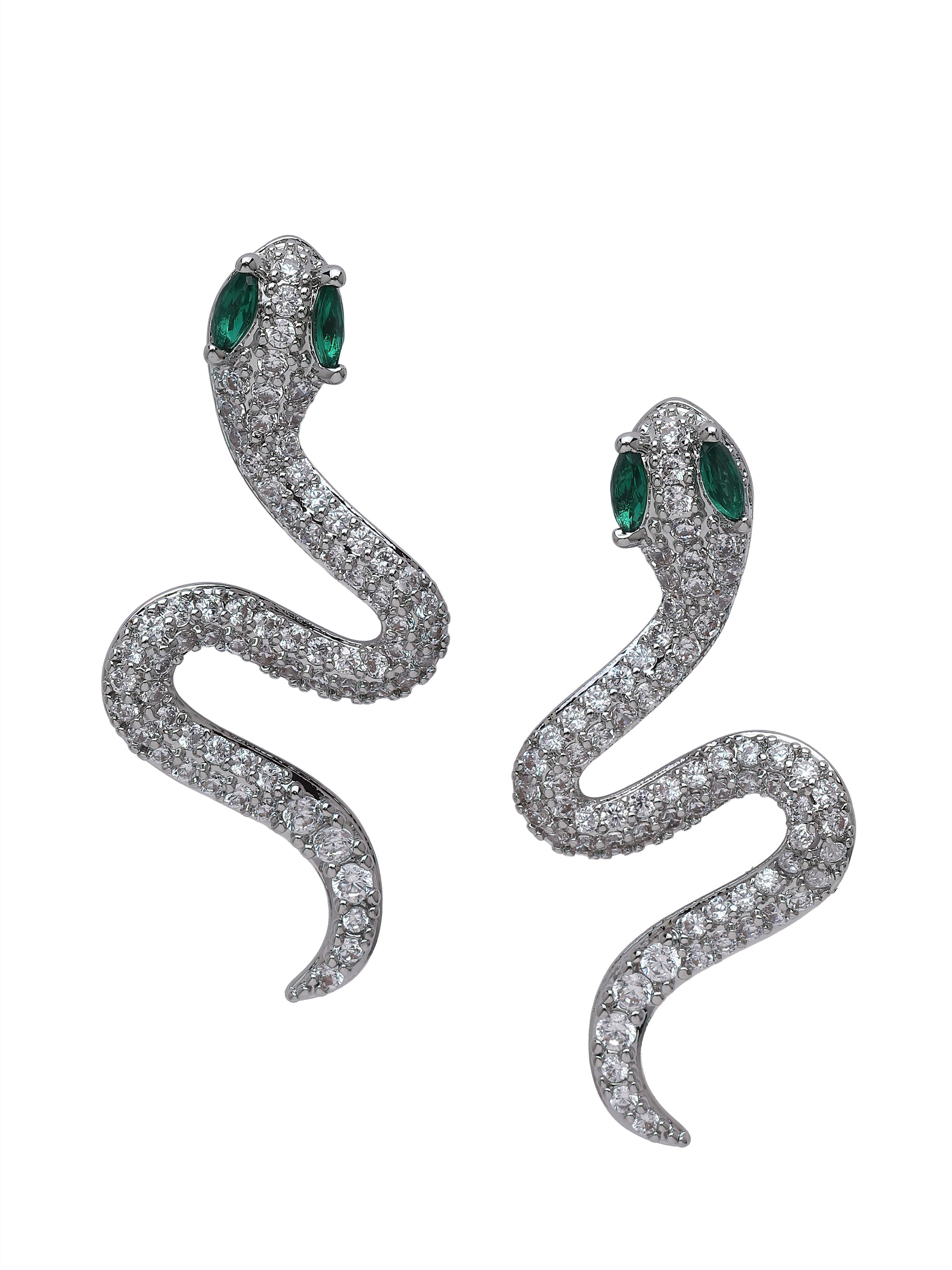 Pavé Serpent Drop Earrings