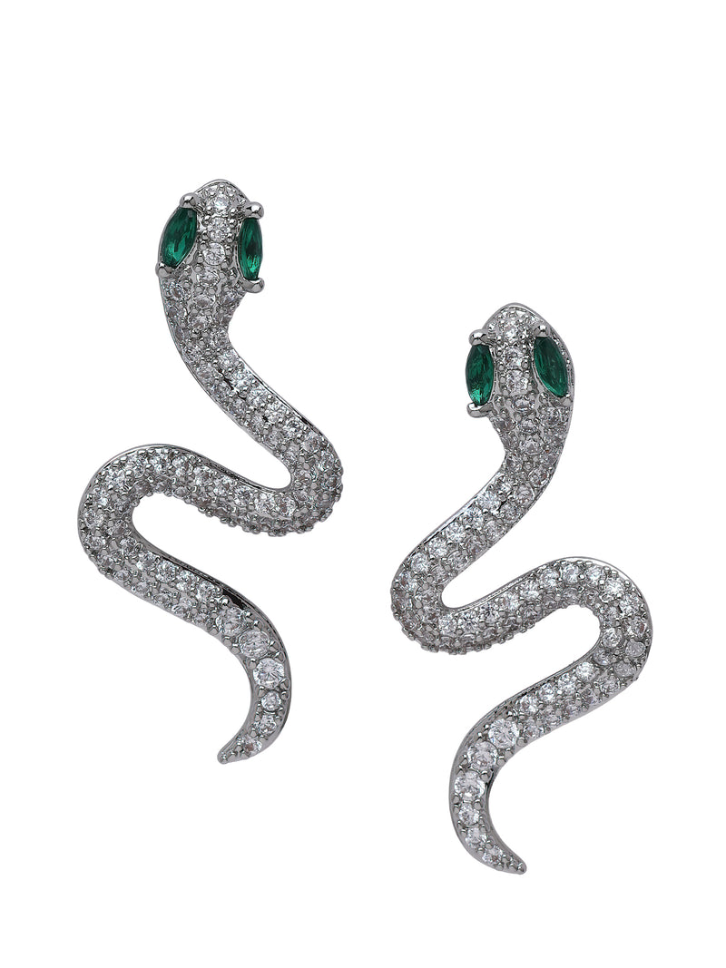 Pavé Serpent Drop Earrings