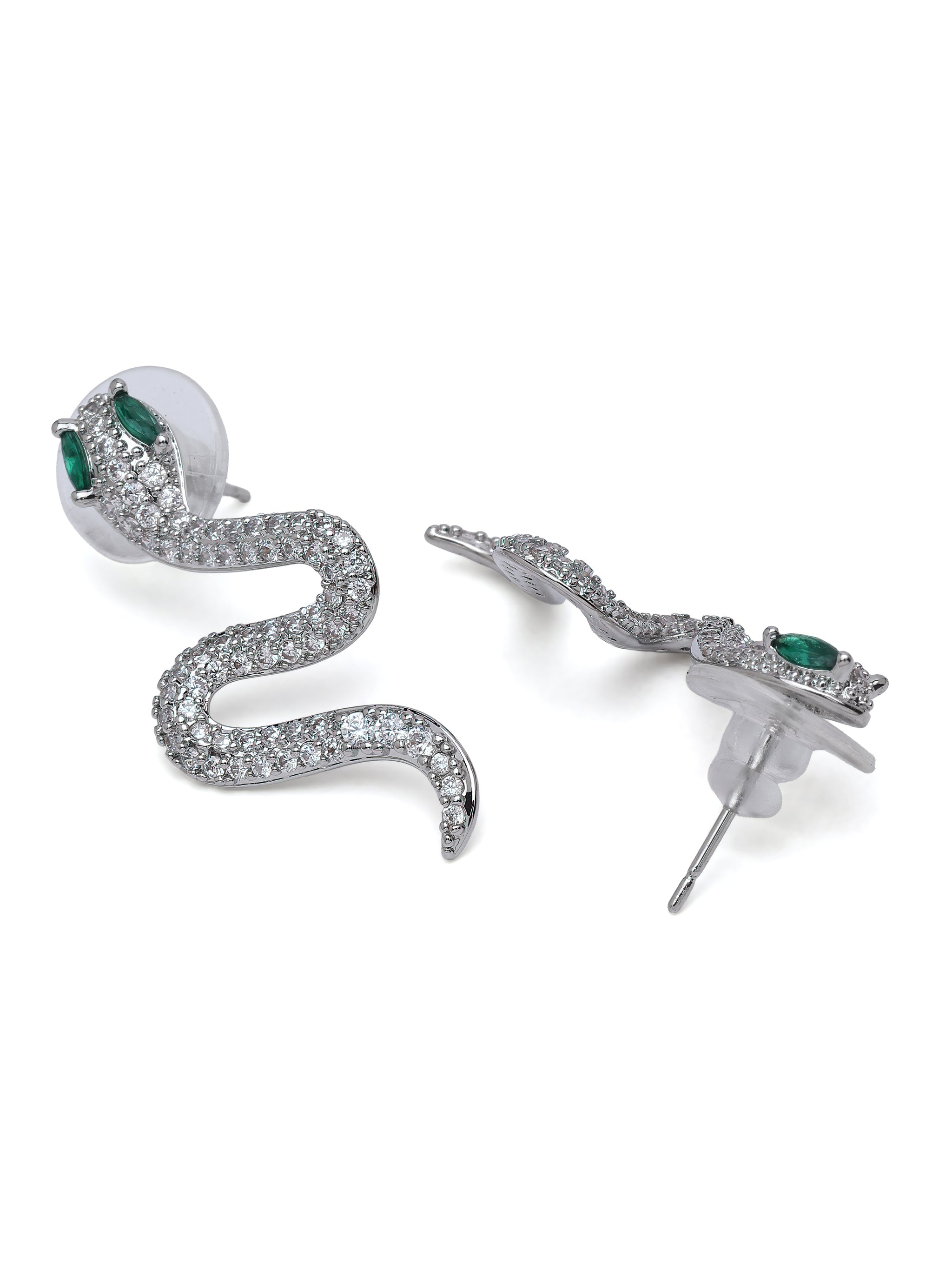 Pavé Serpent Drop Earrings
