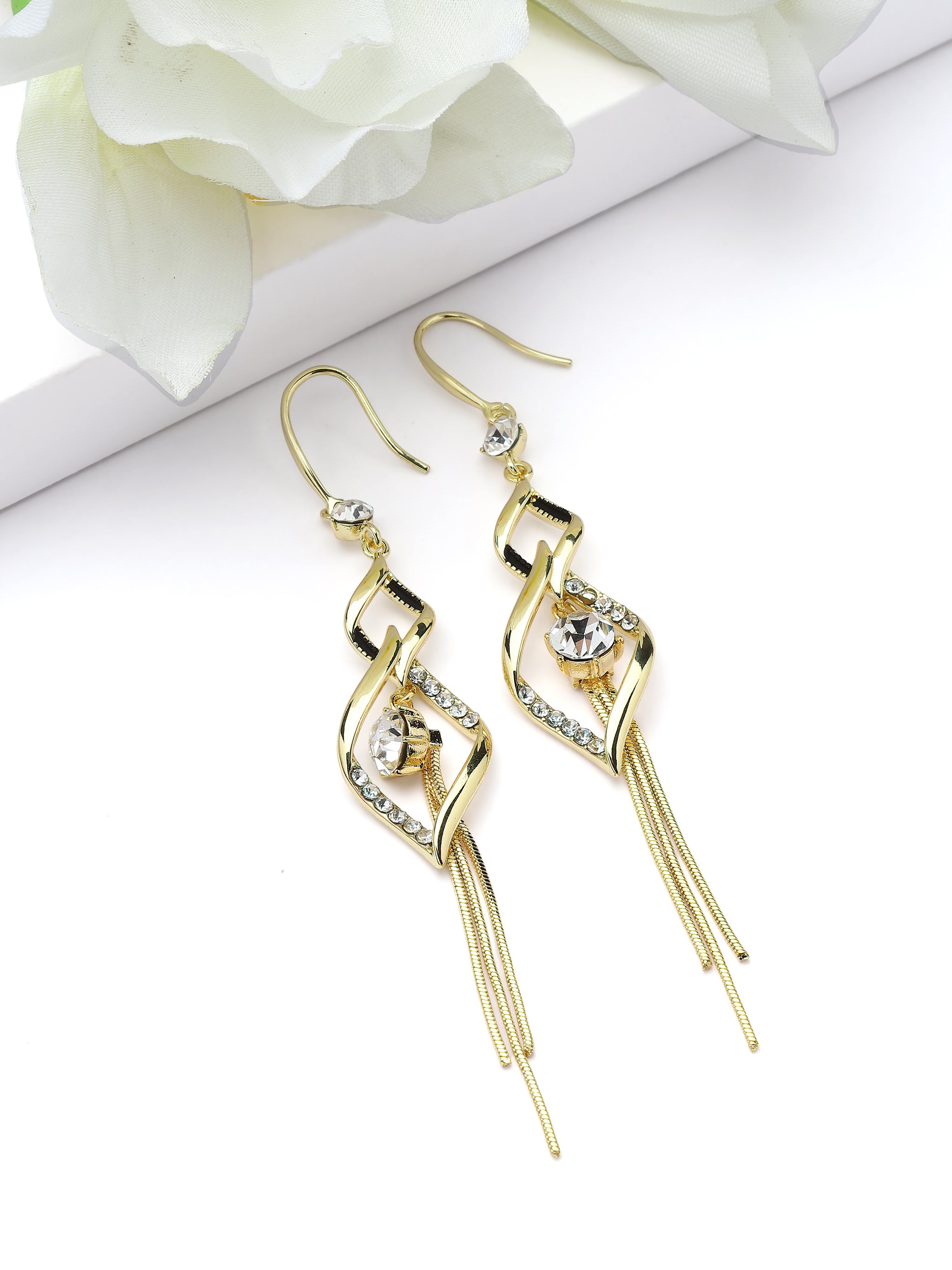 Twist Link Tassel Drop Earrings