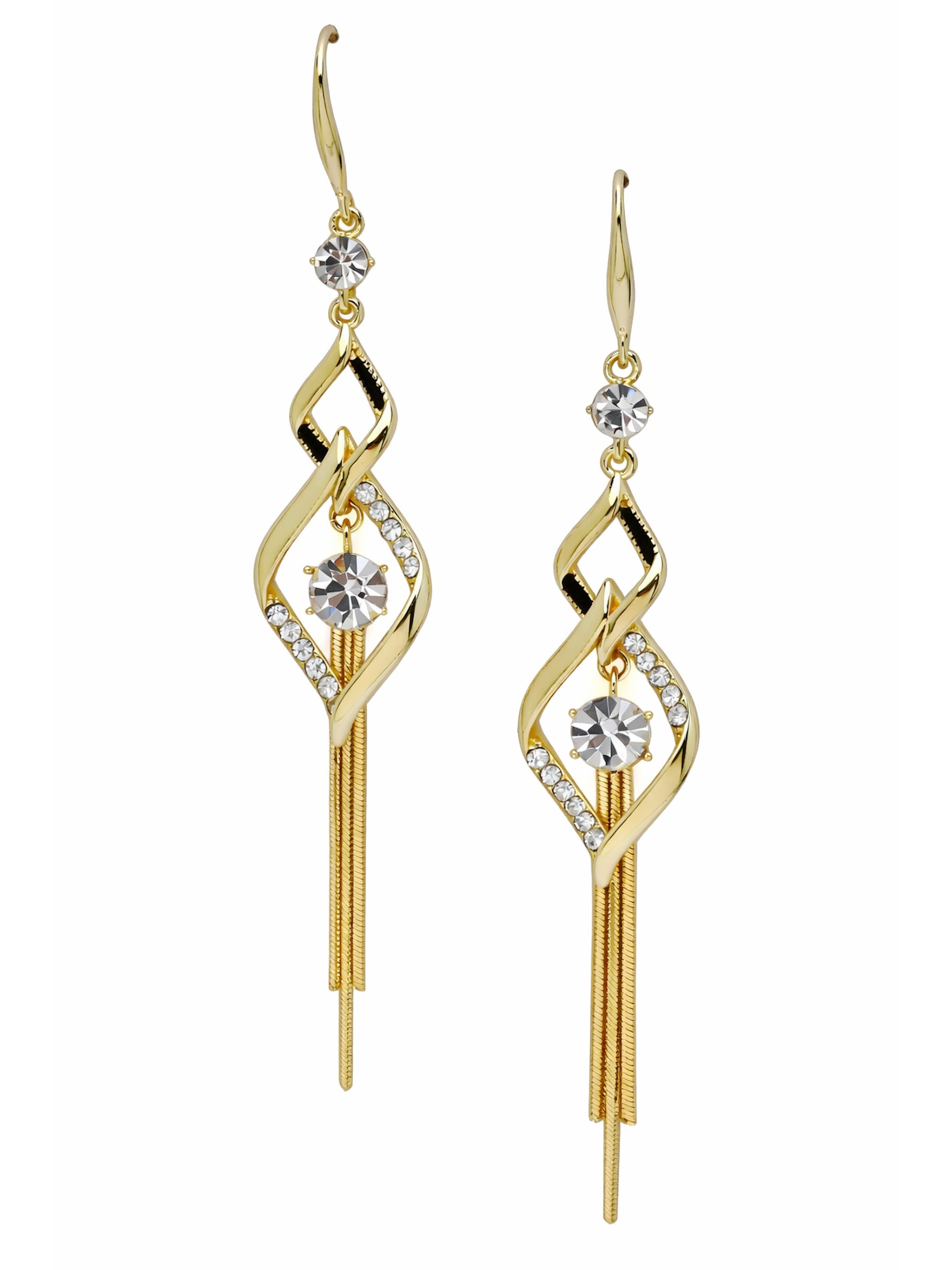 Twist Link Tassel Drop Earrings