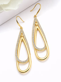 Double Loop Pavé Drop Earrings