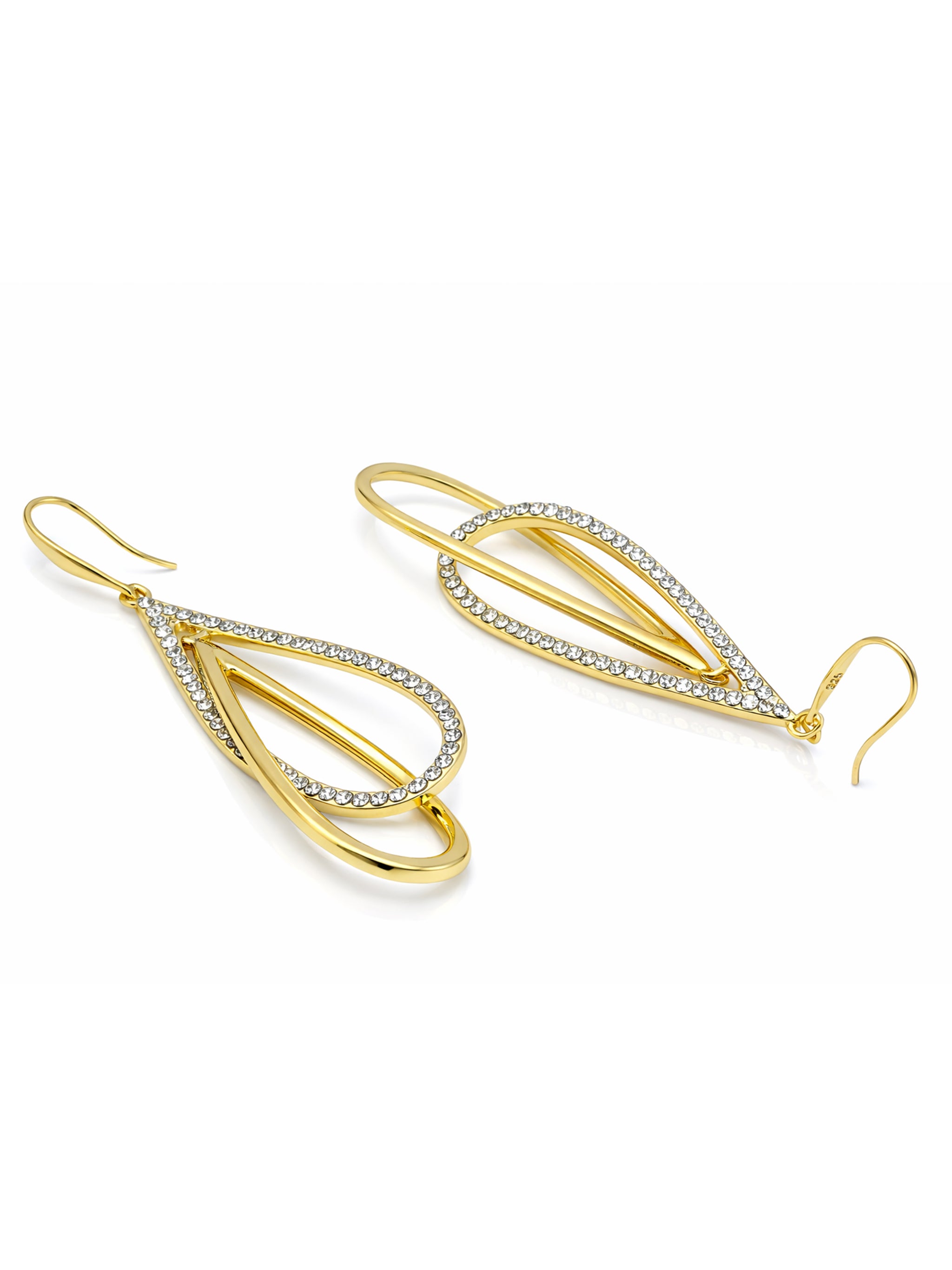 Double Loop Pavé Drop Earrings