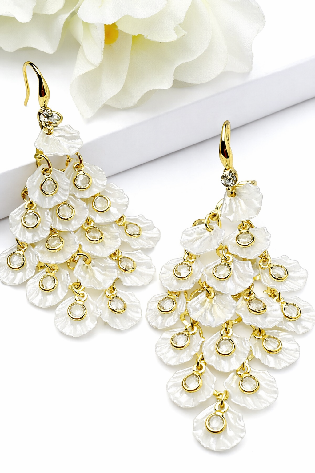 Petal Cluster Chandelier Earrings