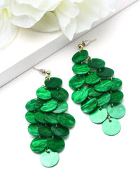 Natural Shell Disc Cascade Drop Earrings