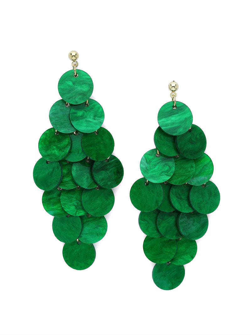 Natural Shell Disc Cascade Drop Earrings