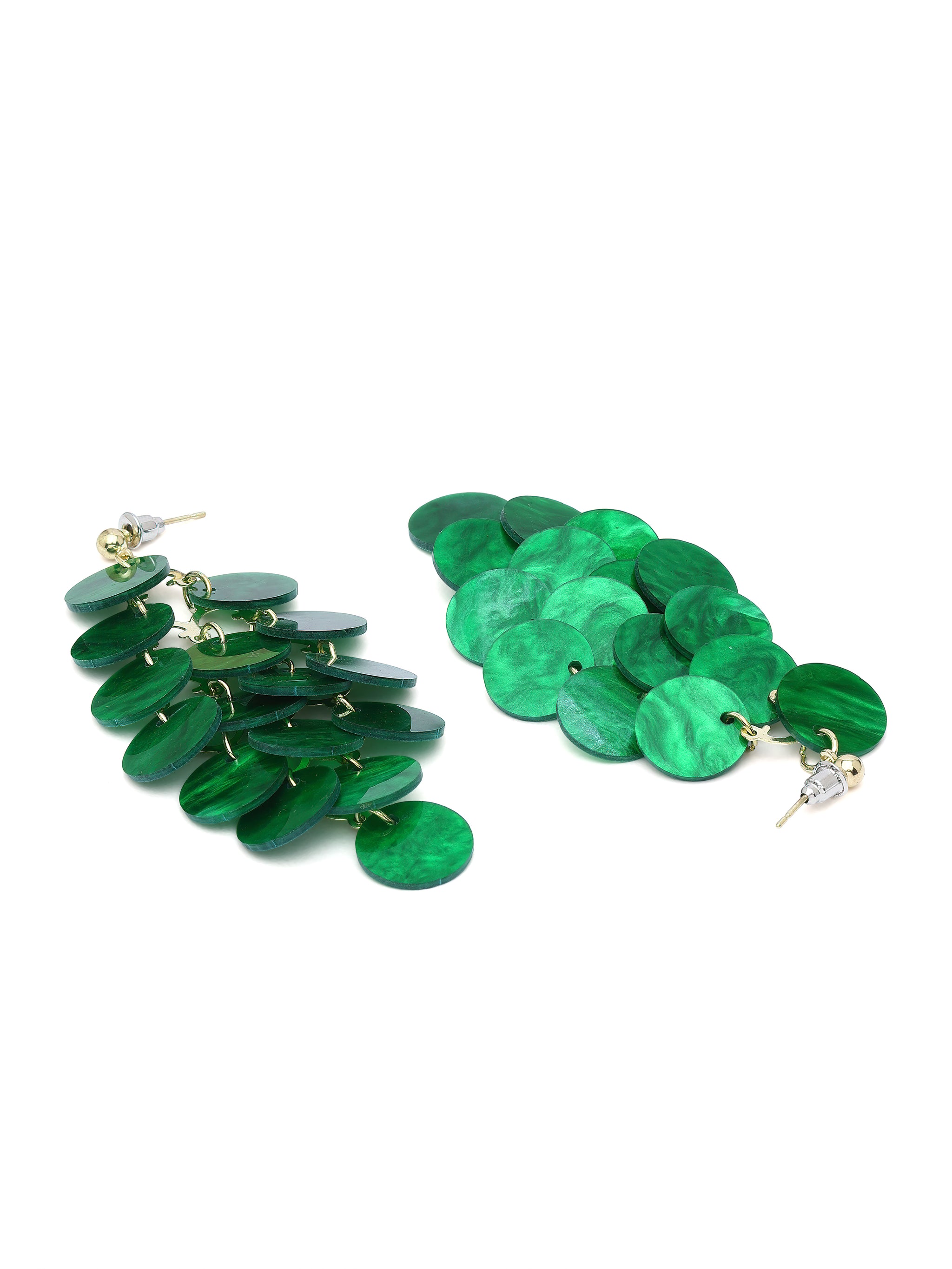 Natural Shell Disc Cascade Drop Earrings