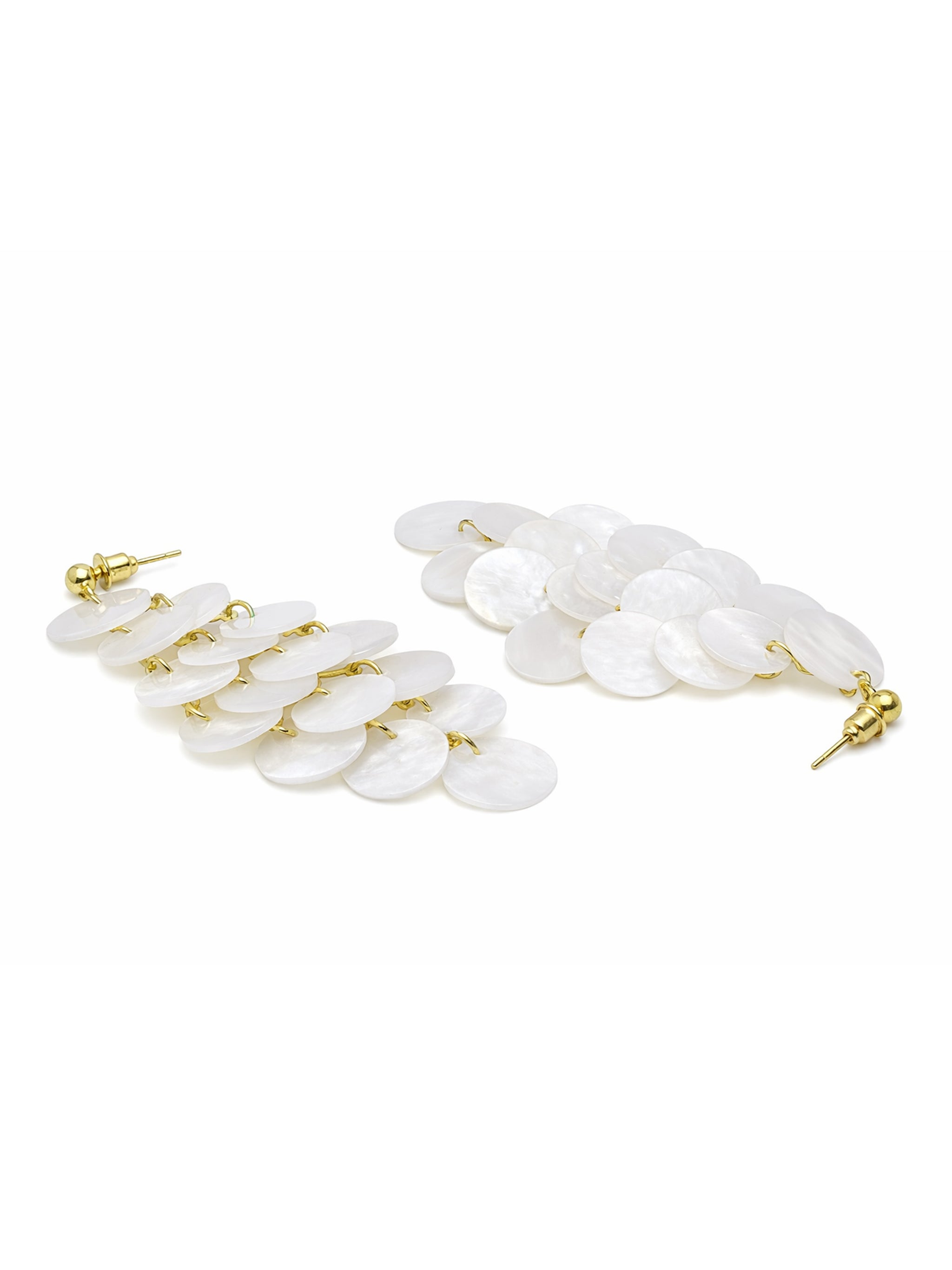 Natural Shell Disc Cascade Drop Earrings