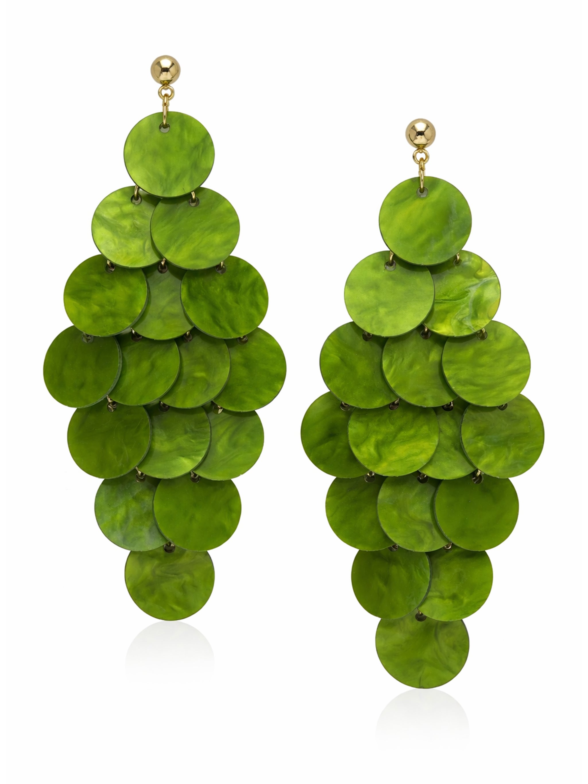 Natural Shell Disc Cascade Drop Earrings
