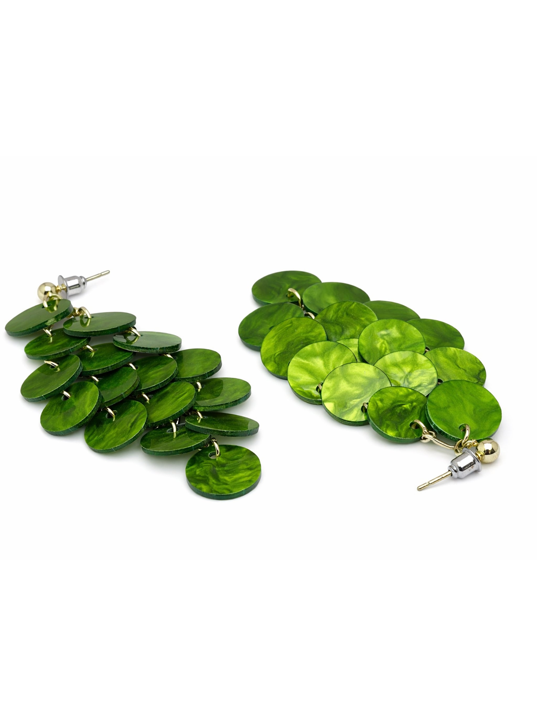 Natural Shell Disc Cascade Drop Earrings