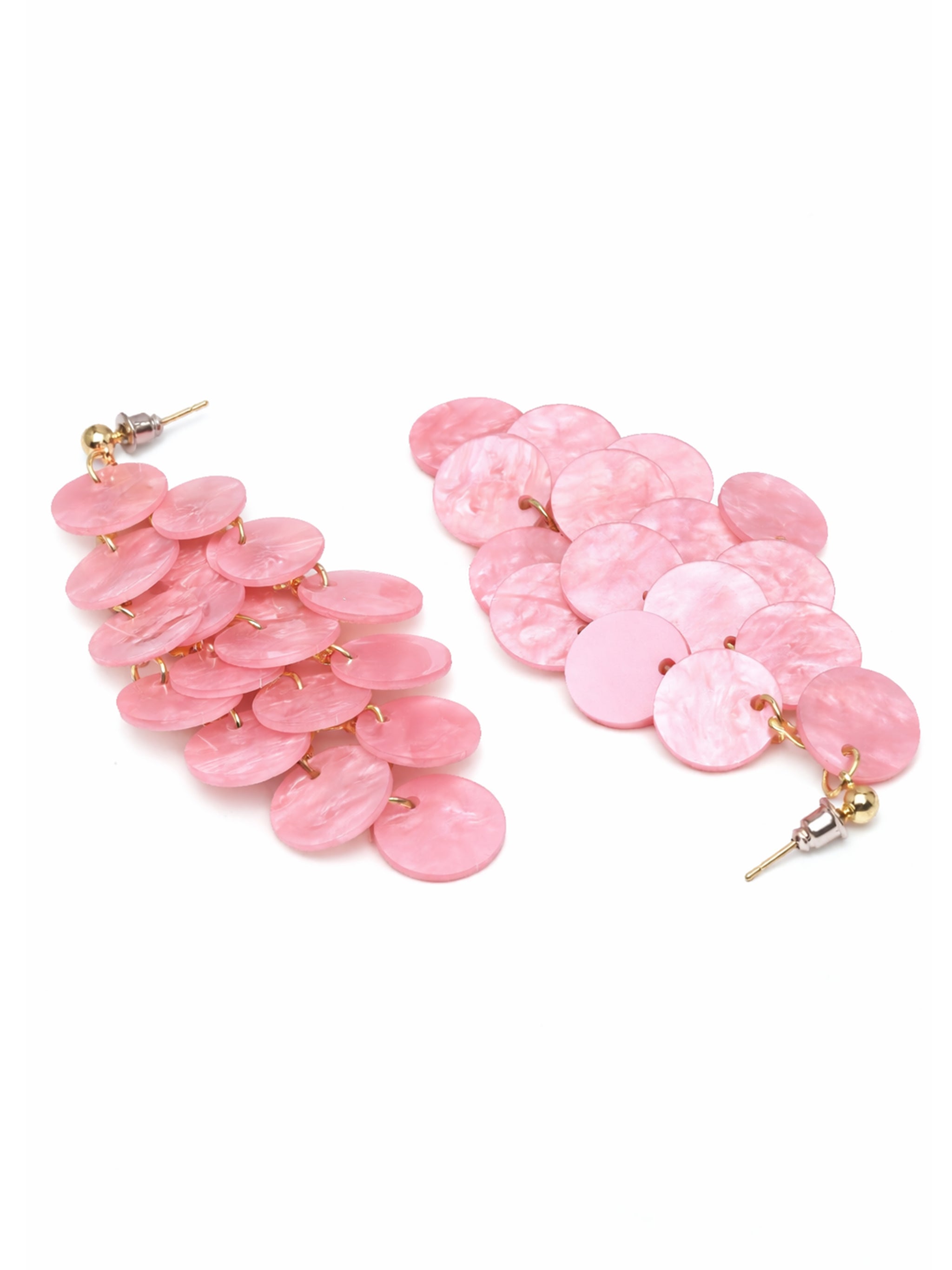 Natural Shell Disc Cascade Drop Earrings