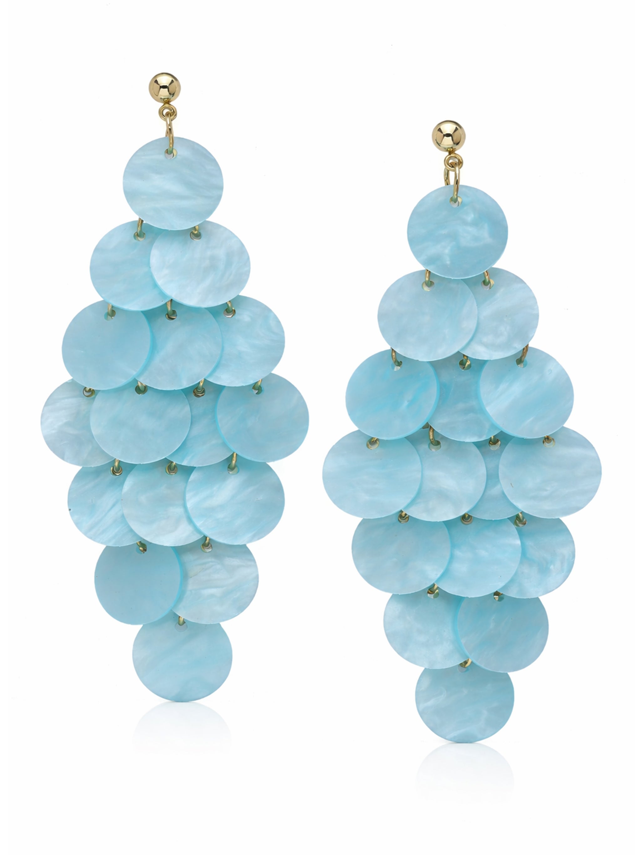 Natural Shell Disc Cascade Drop Earrings