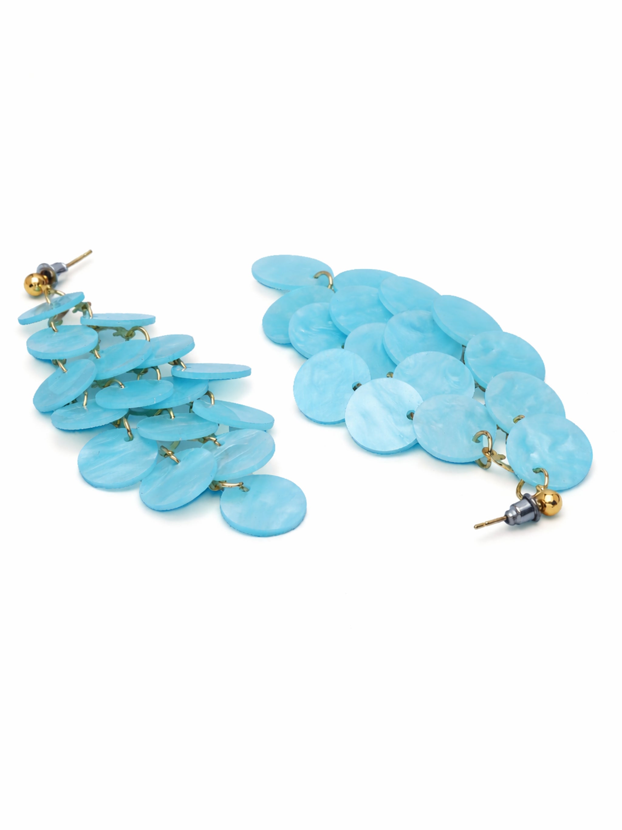 Natural Shell Disc Cascade Drop Earrings