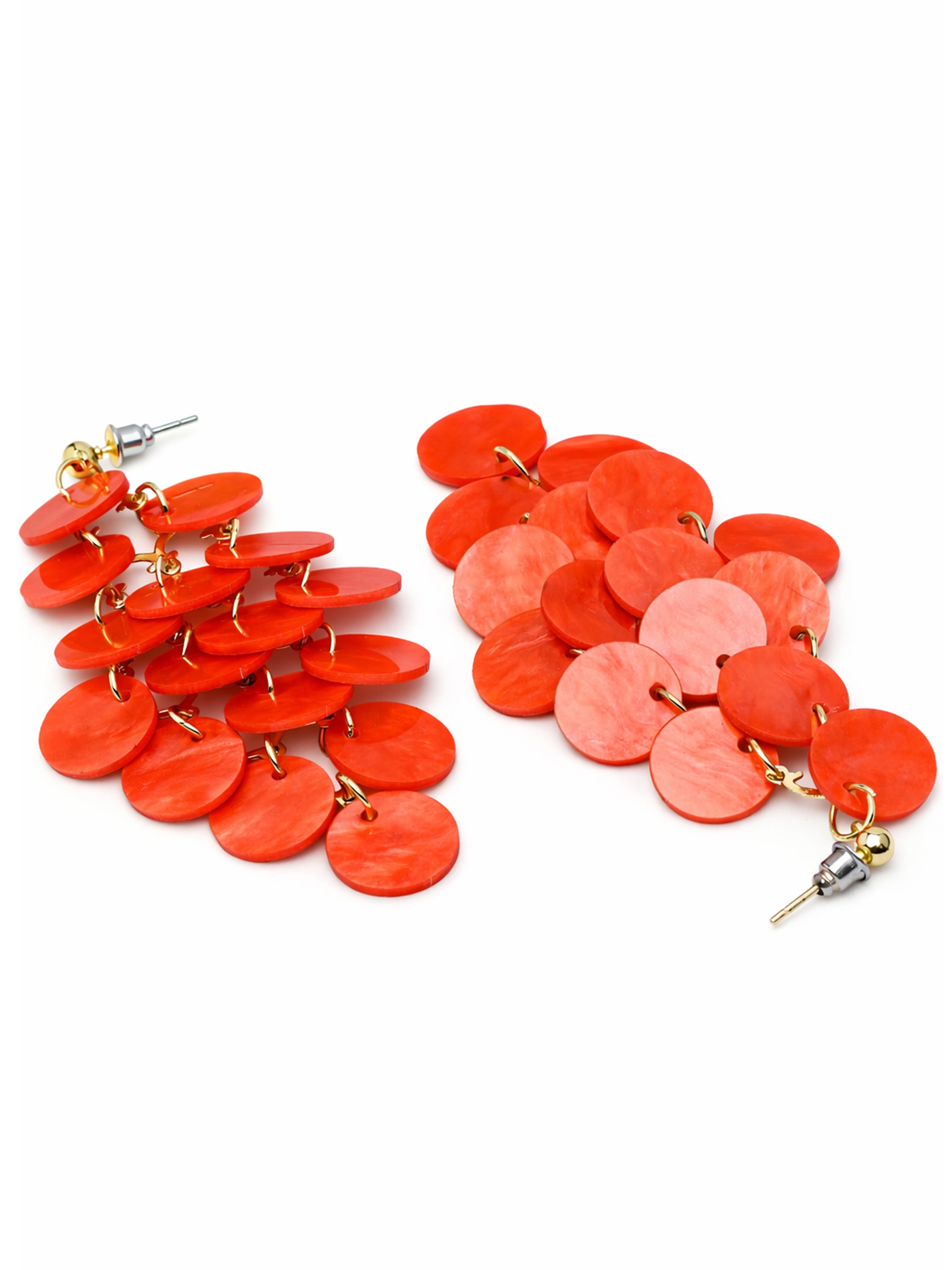 Natural Shell Disc Cascade Drop Earrings