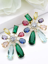 Sunburst Multistone Stud Earrings