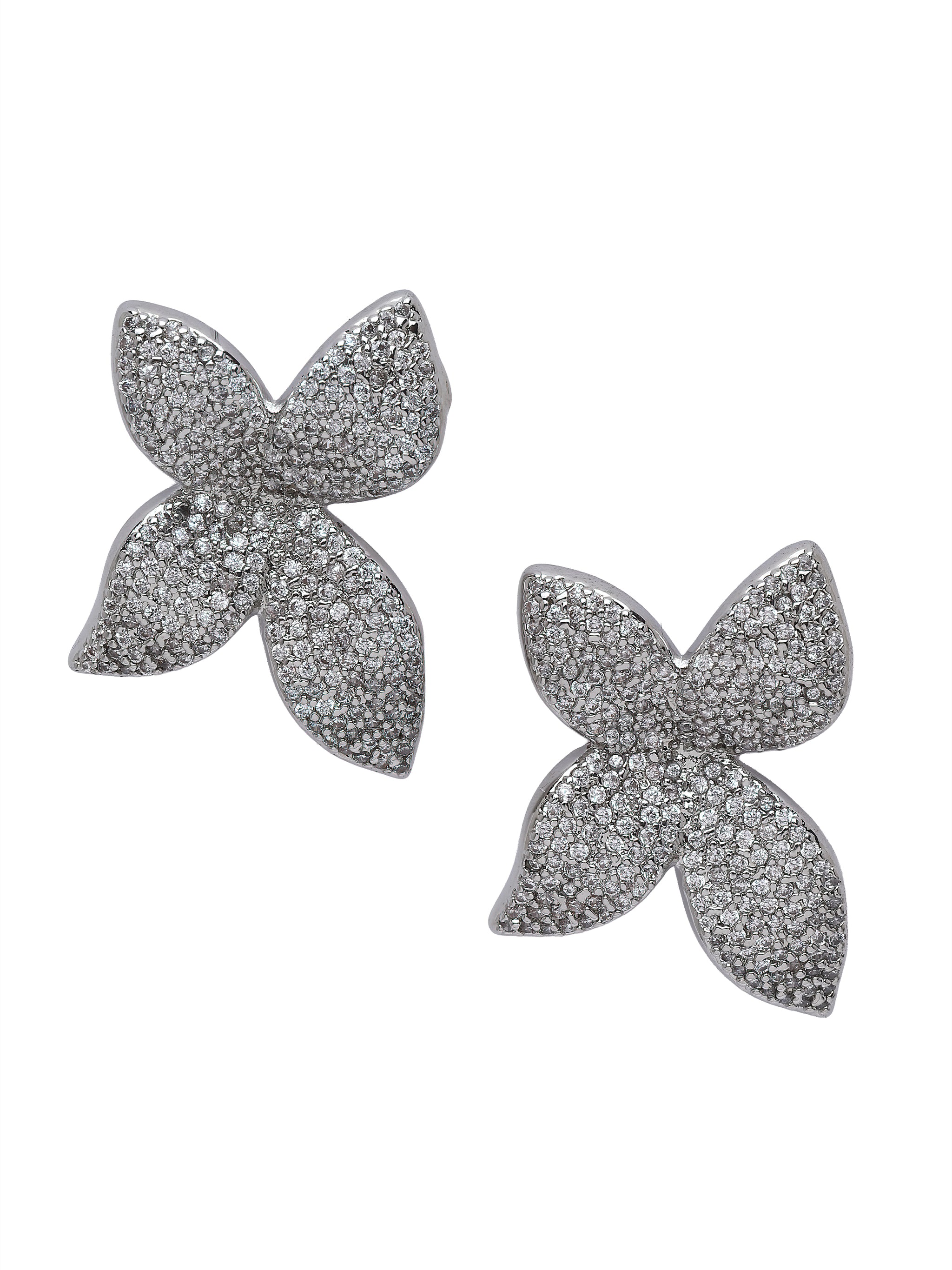 Pavé Floral Stud Earrings