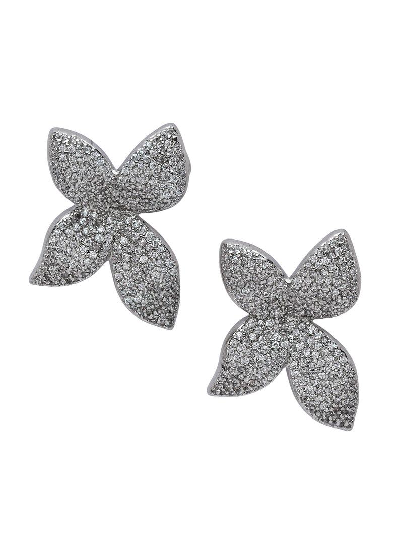 Pavé Floral Stud Earrings