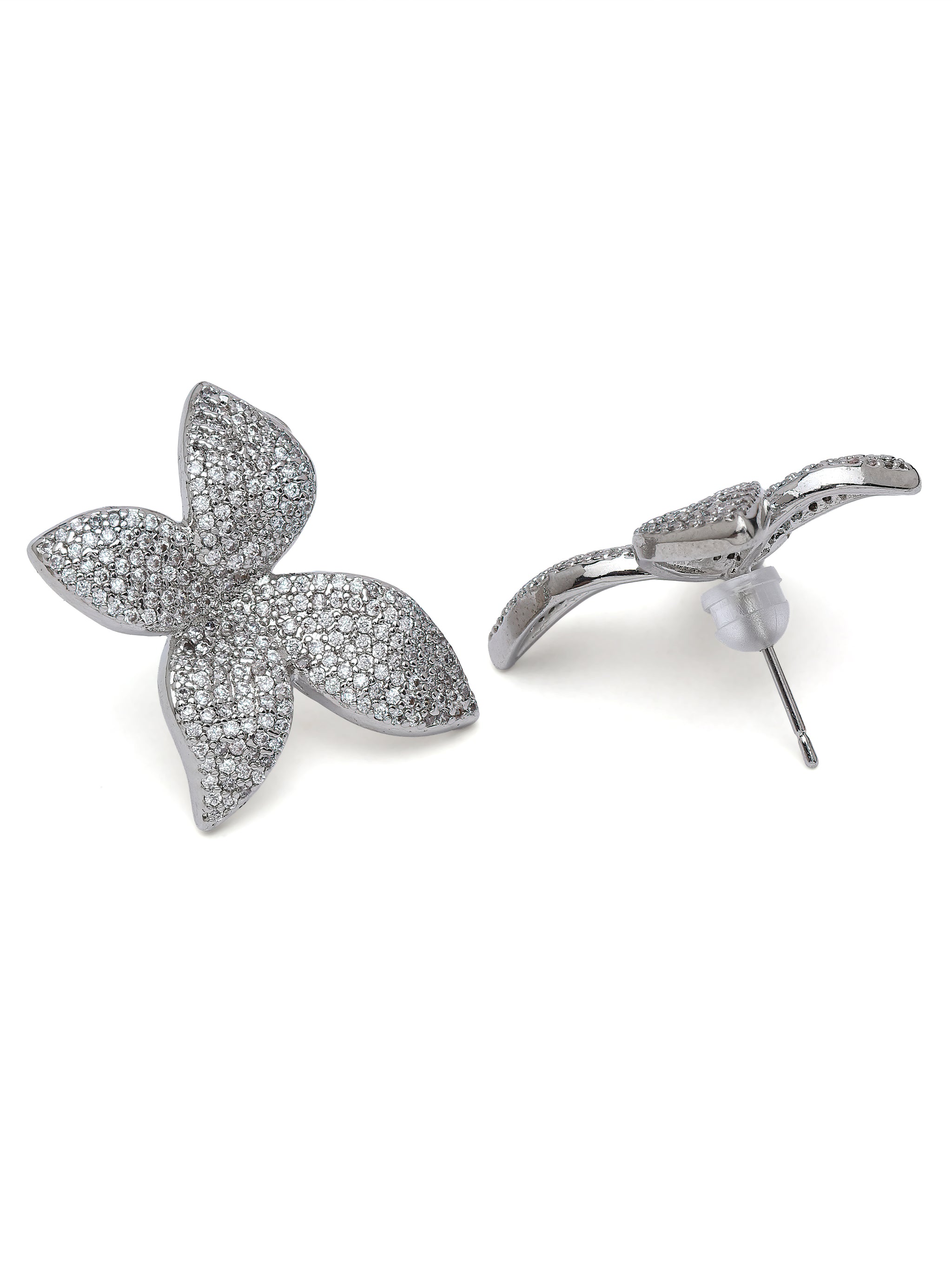 Pavé Floral Stud Earrings
