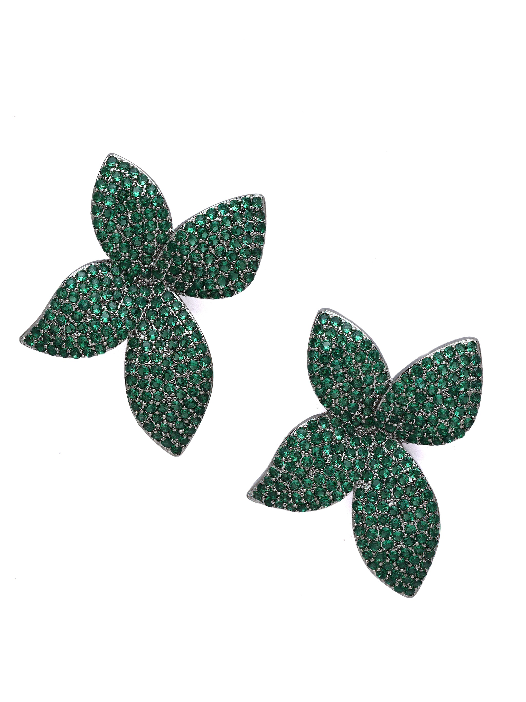 Pavé Floral Stud Earrings