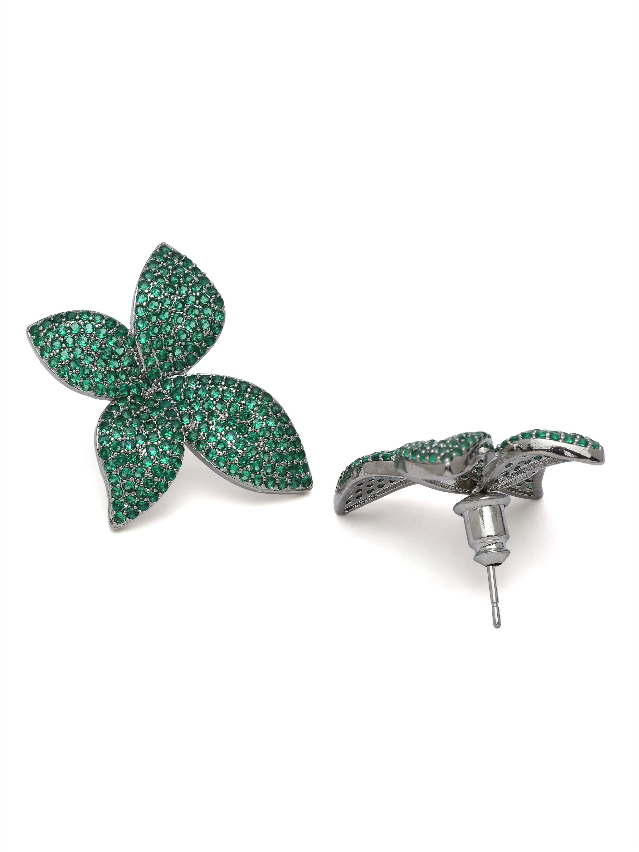 Pavé Floral Stud Earrings