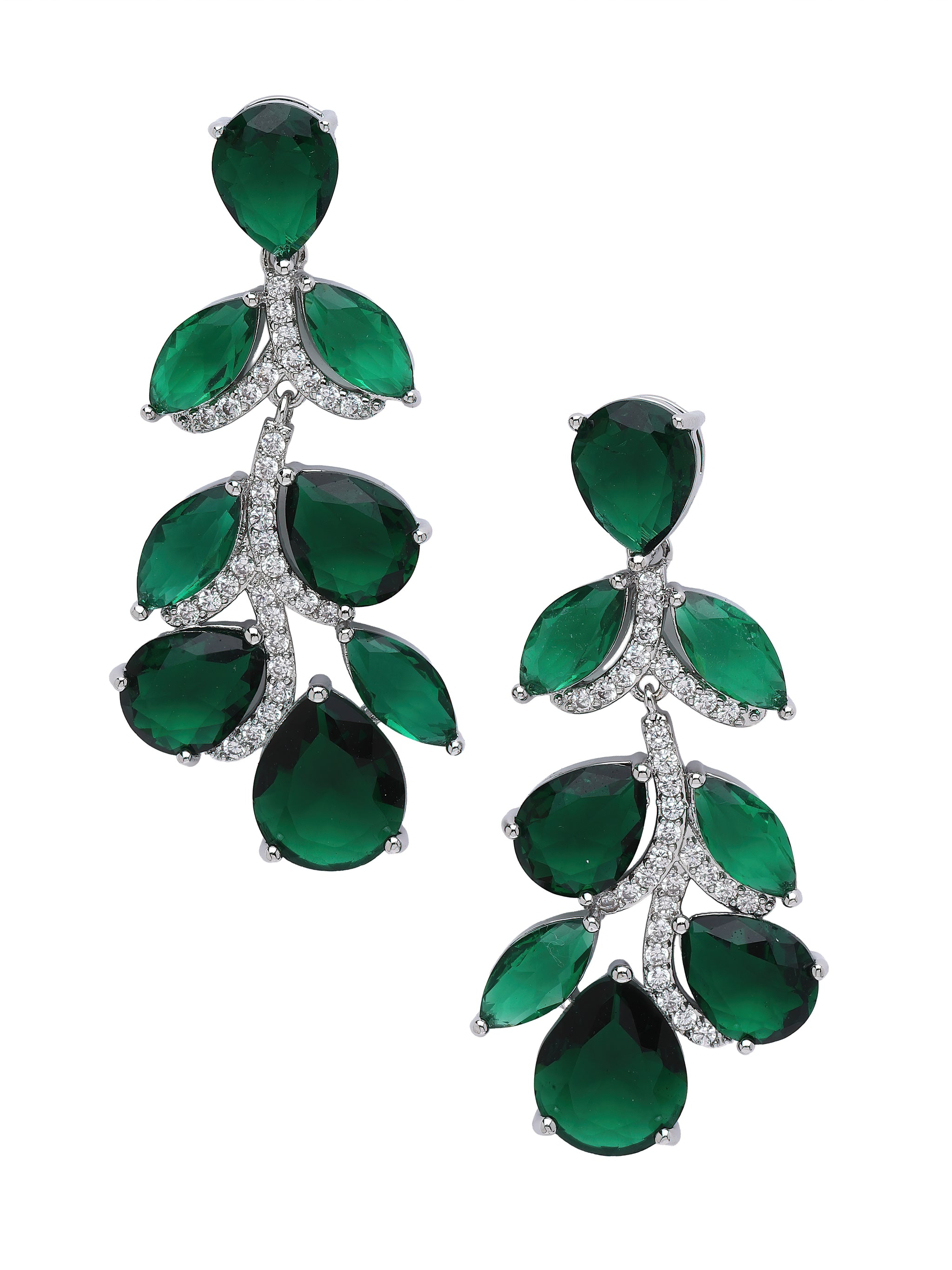 Leaf Cluster Statement Drop Earrings