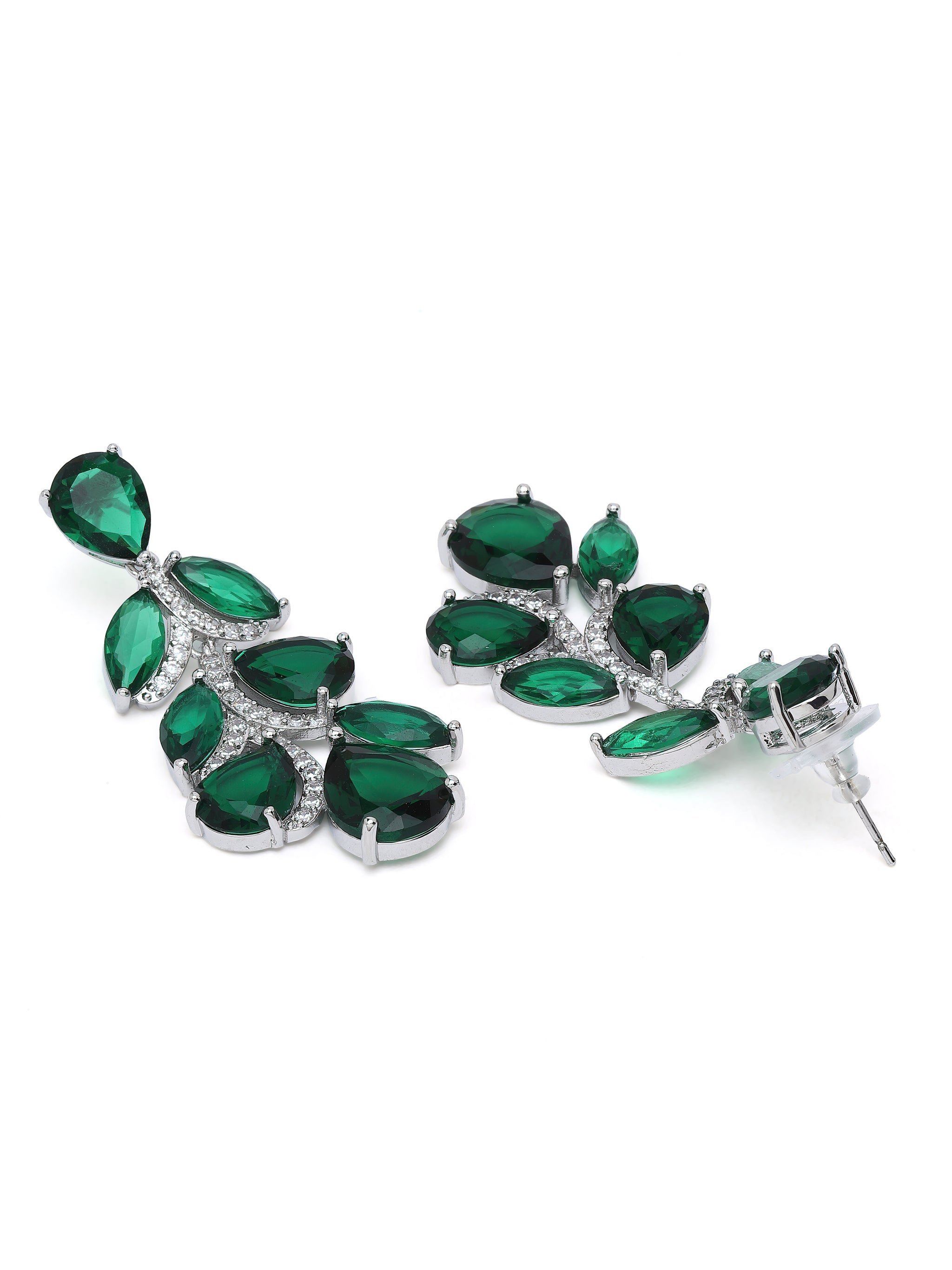 Leaf Cluster Statement Drop Earrings