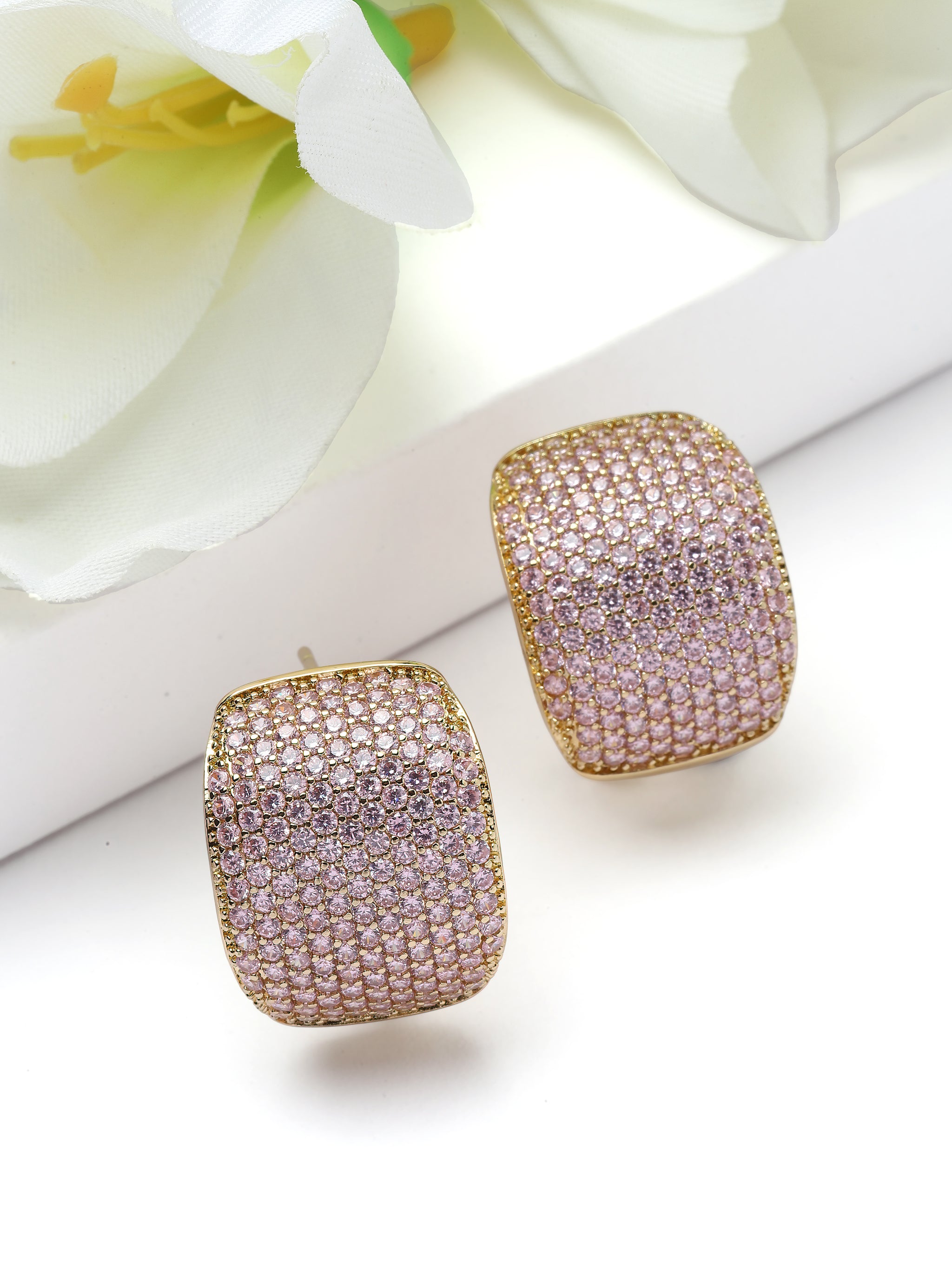 Pavé Dome Stud Earrings