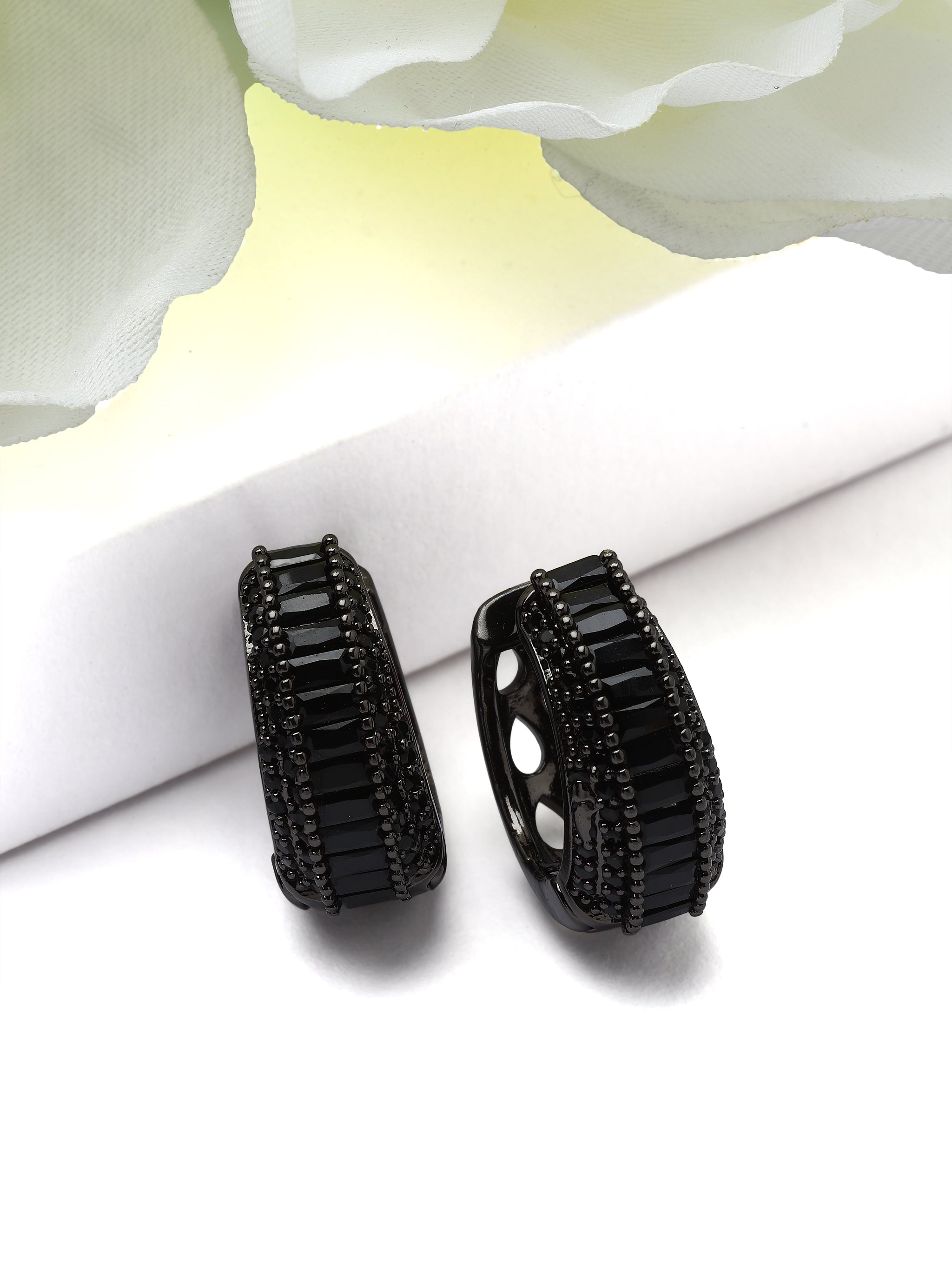 Baguette Pavé Hoop Earrings