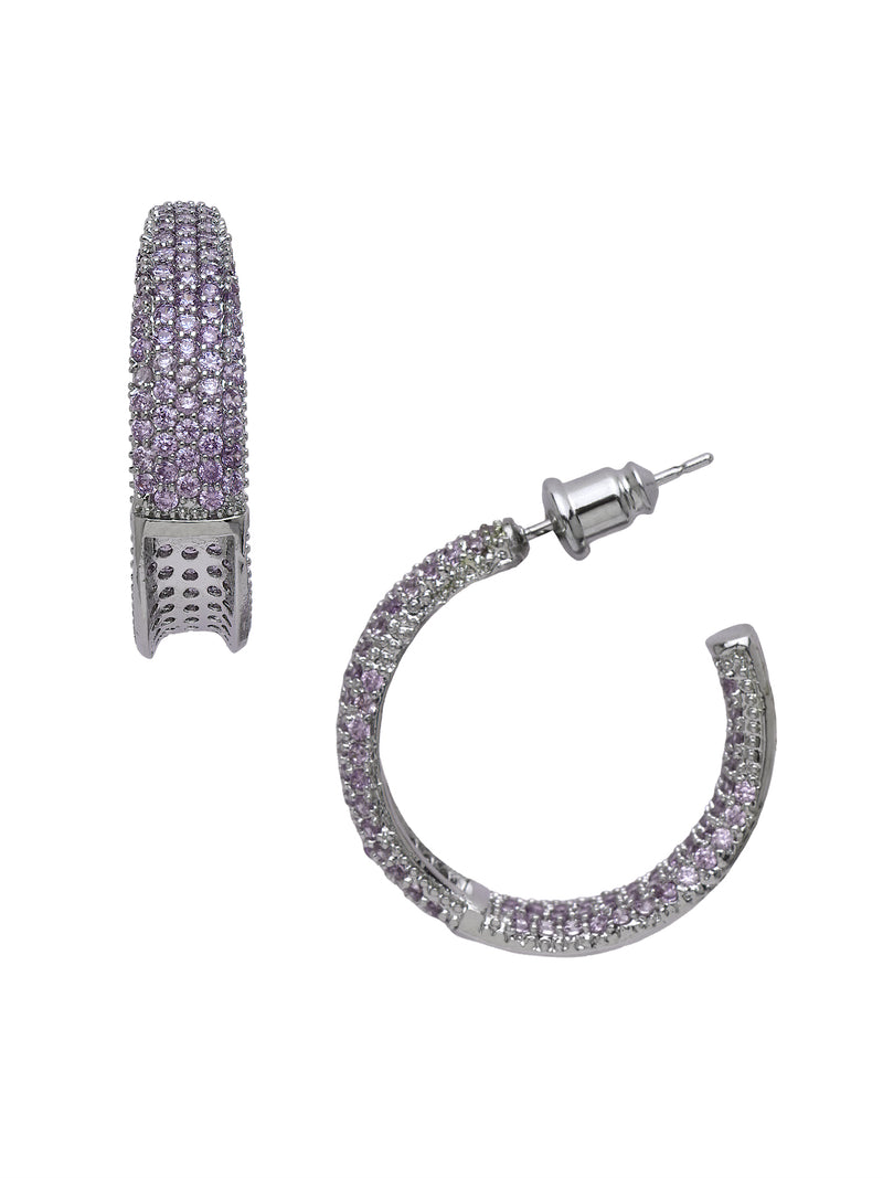 Pavé Tapered Hoop Earrings