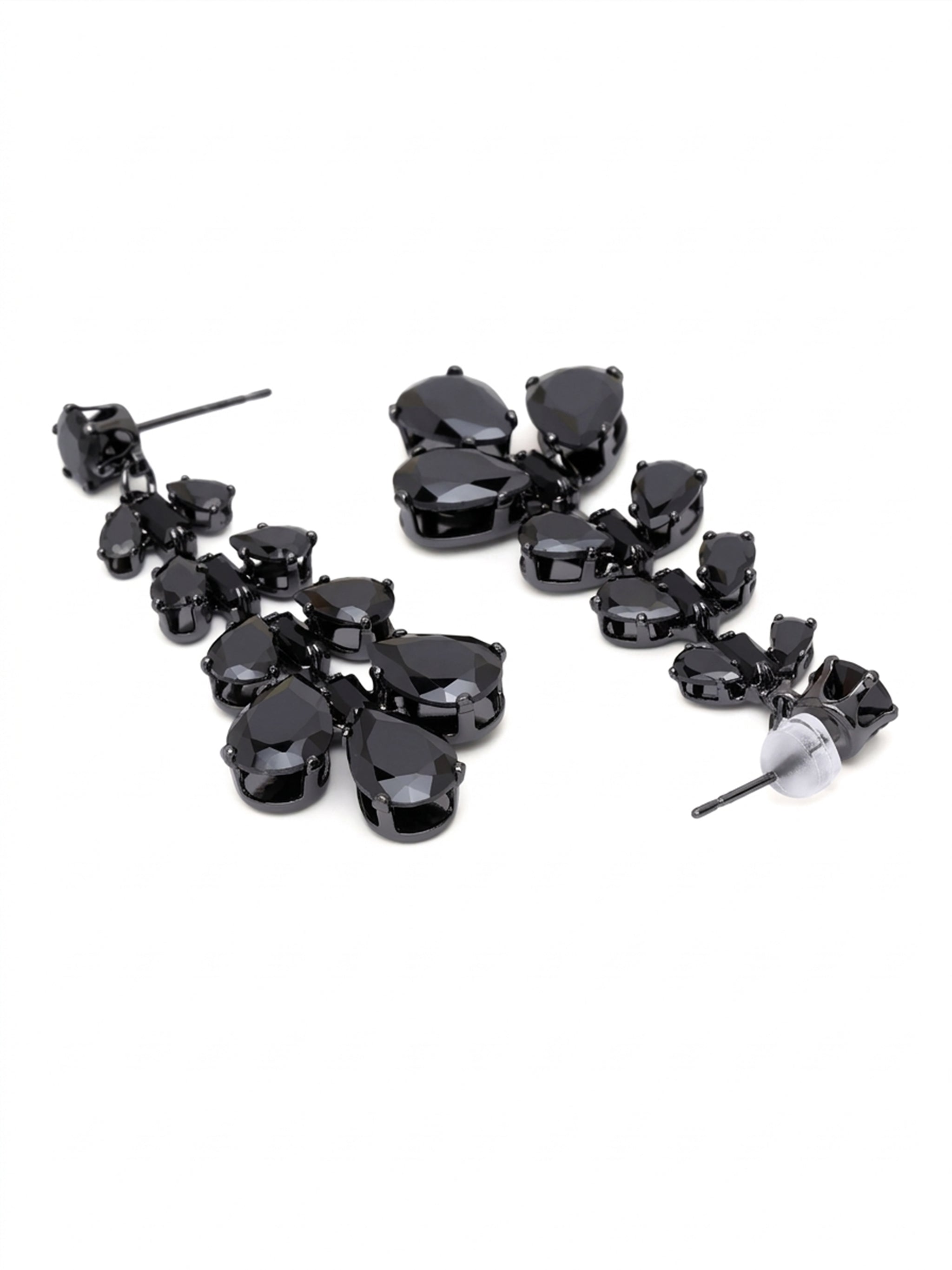 Jet Cluster Chandelier Earrings