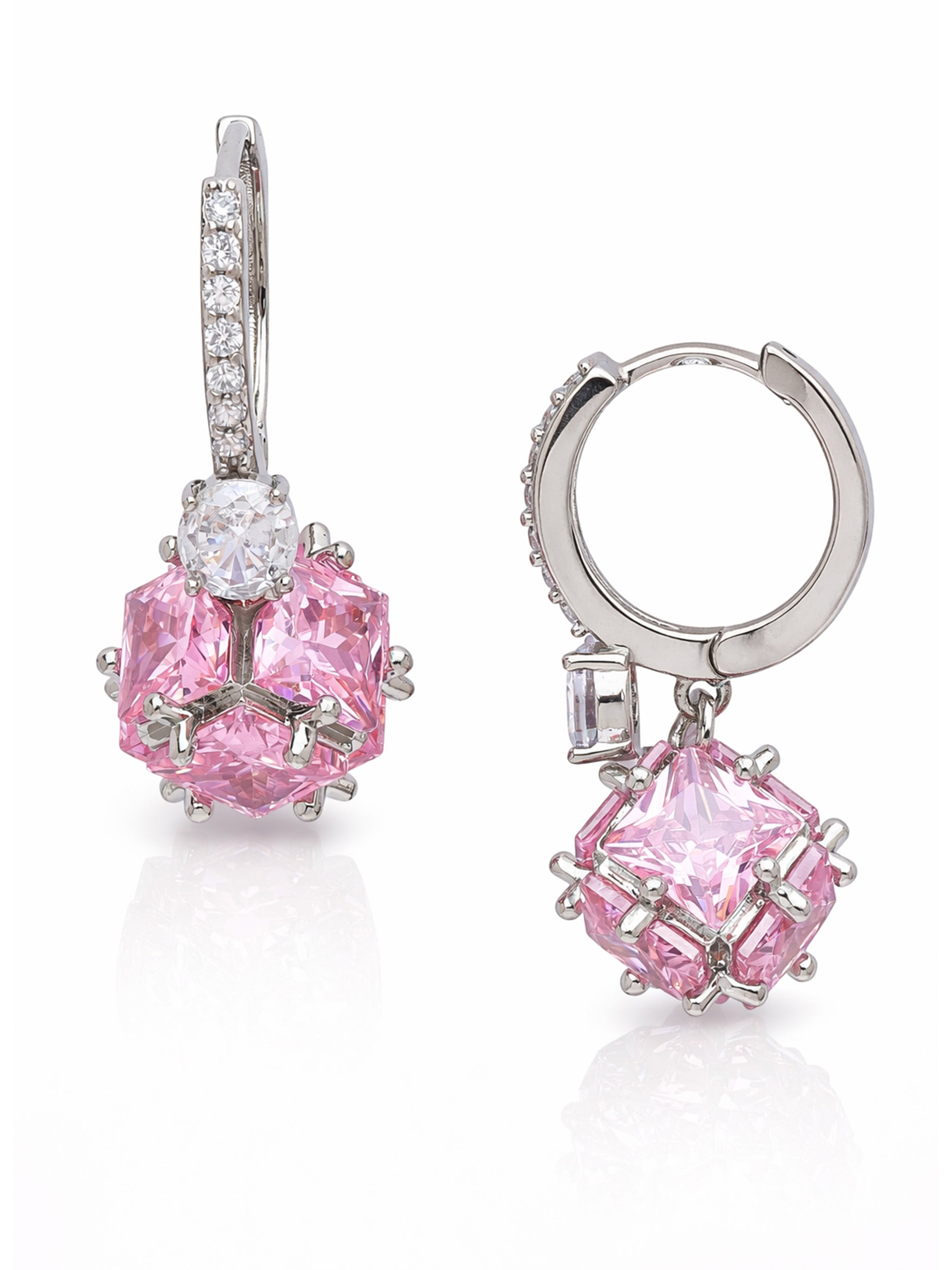 Crystal Orb Hoop Earrings