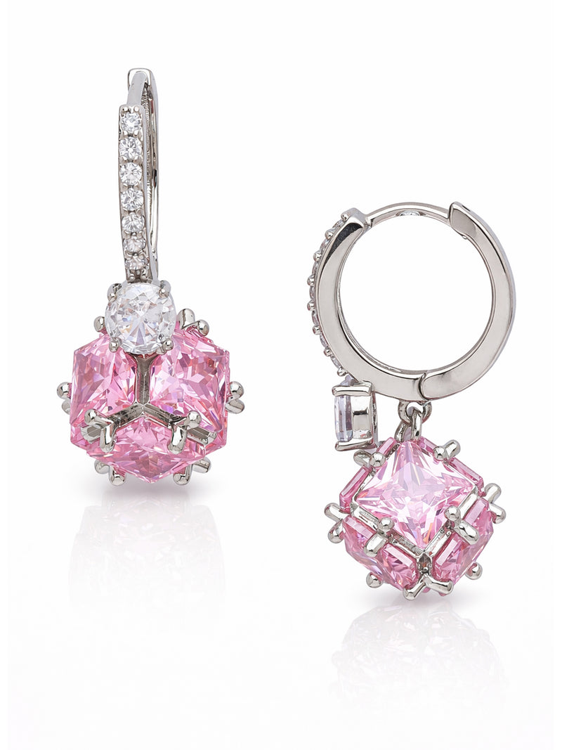 Crystal Orb Hoop Earrings