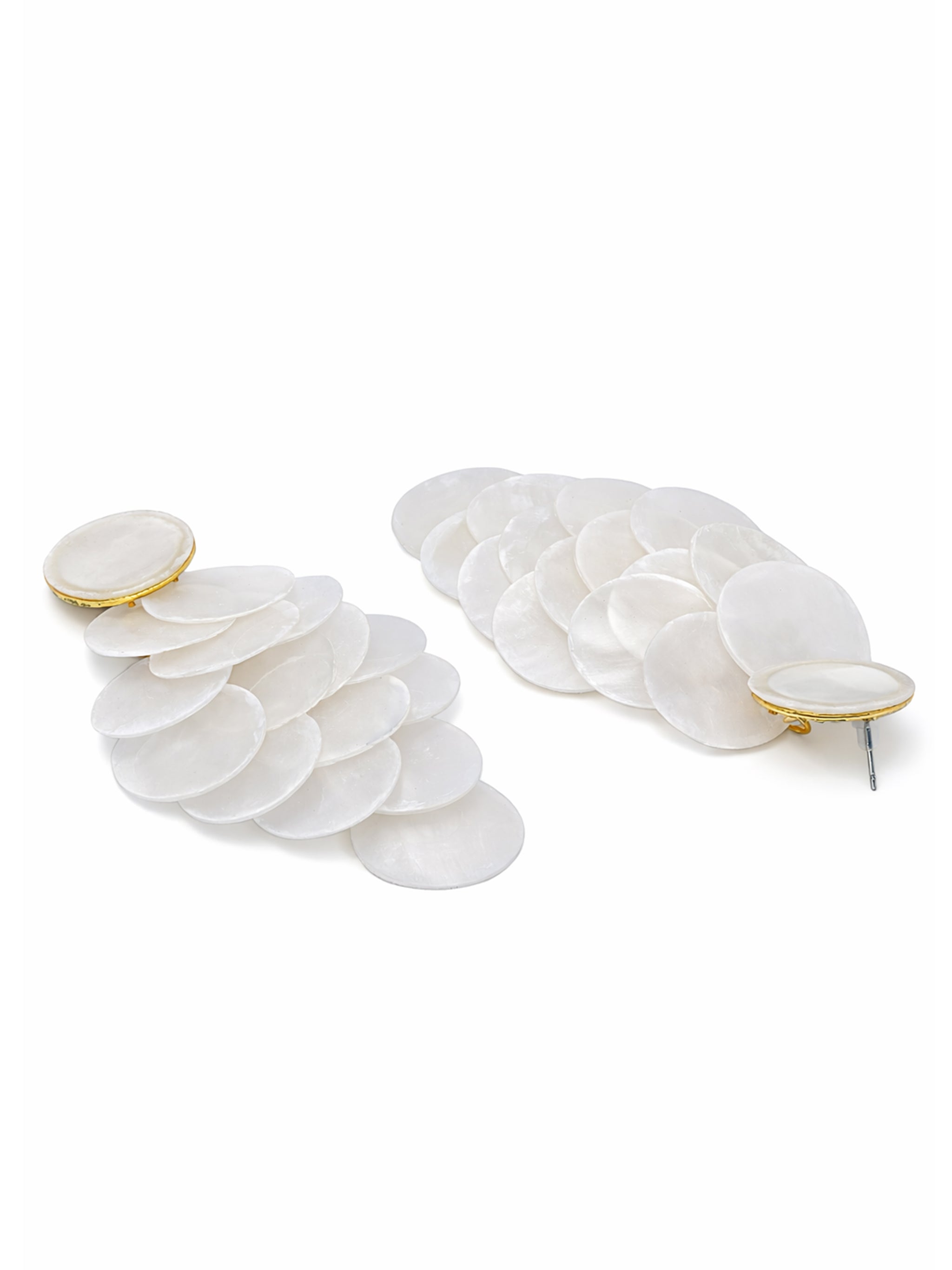 Natural Shell Disc Cascade Drop Earrings