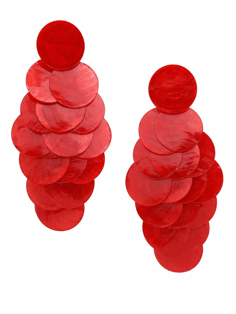 Natural Shell Disc Cascade Drop Earrings