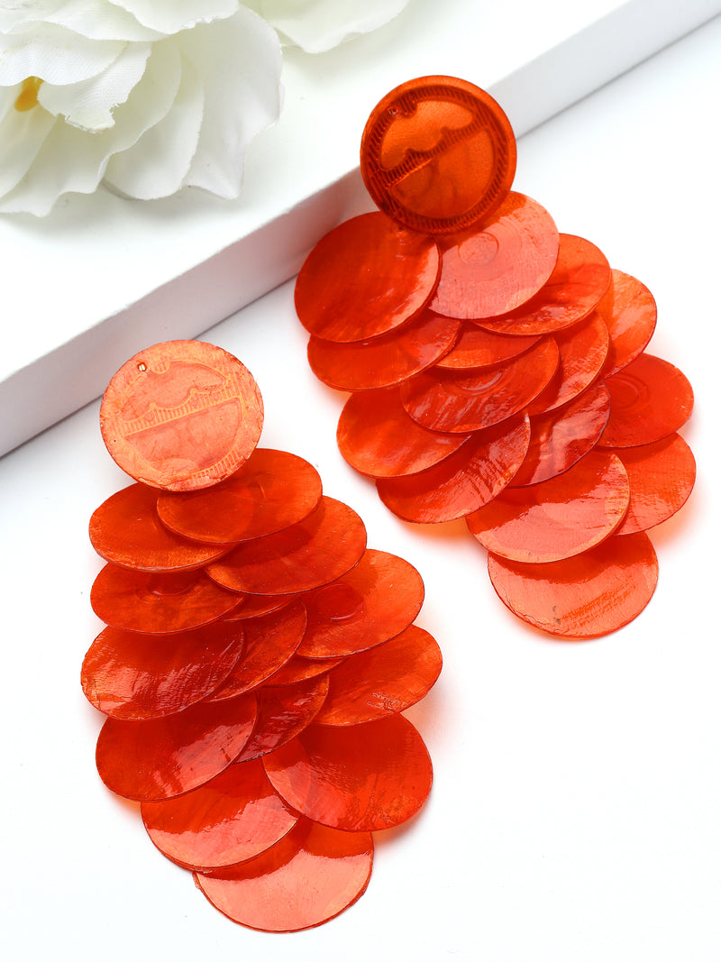 Natural Shell Disc Cascade Drop Earrings