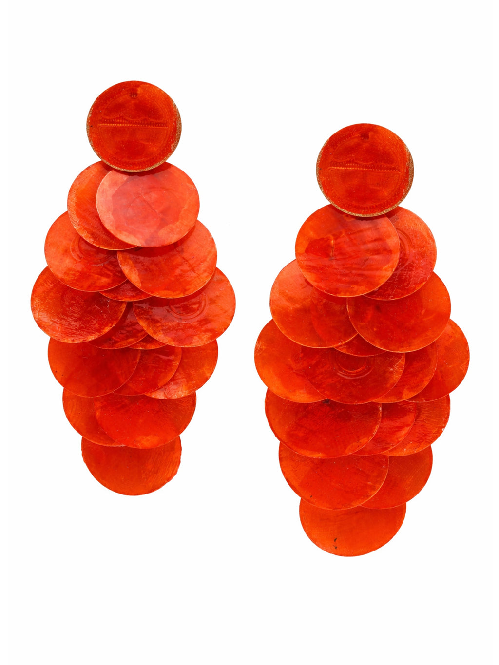 Natural Shell Disc Cascade Drop Earrings