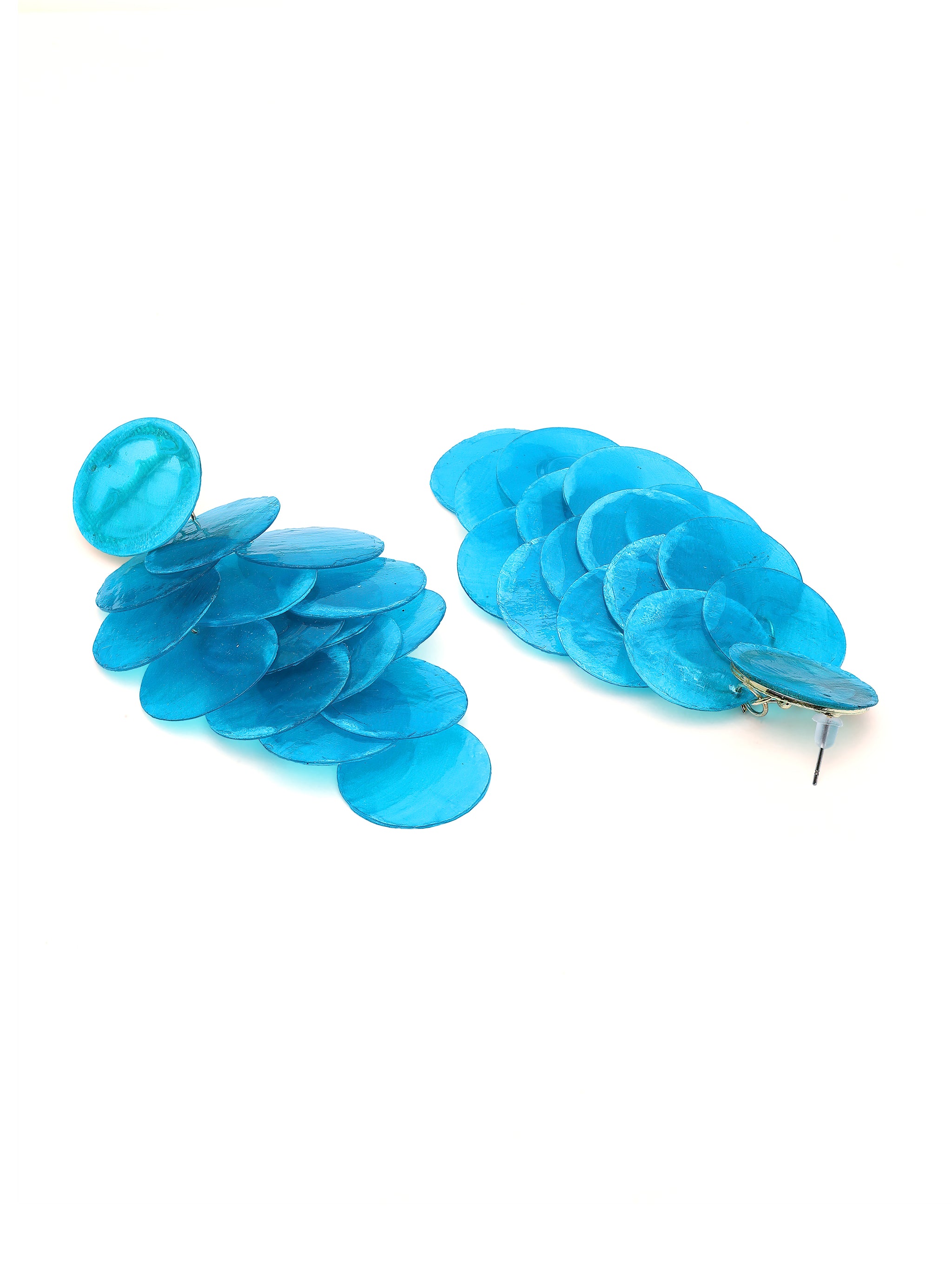 Natural Shell Disc Cascade Drop Earrings